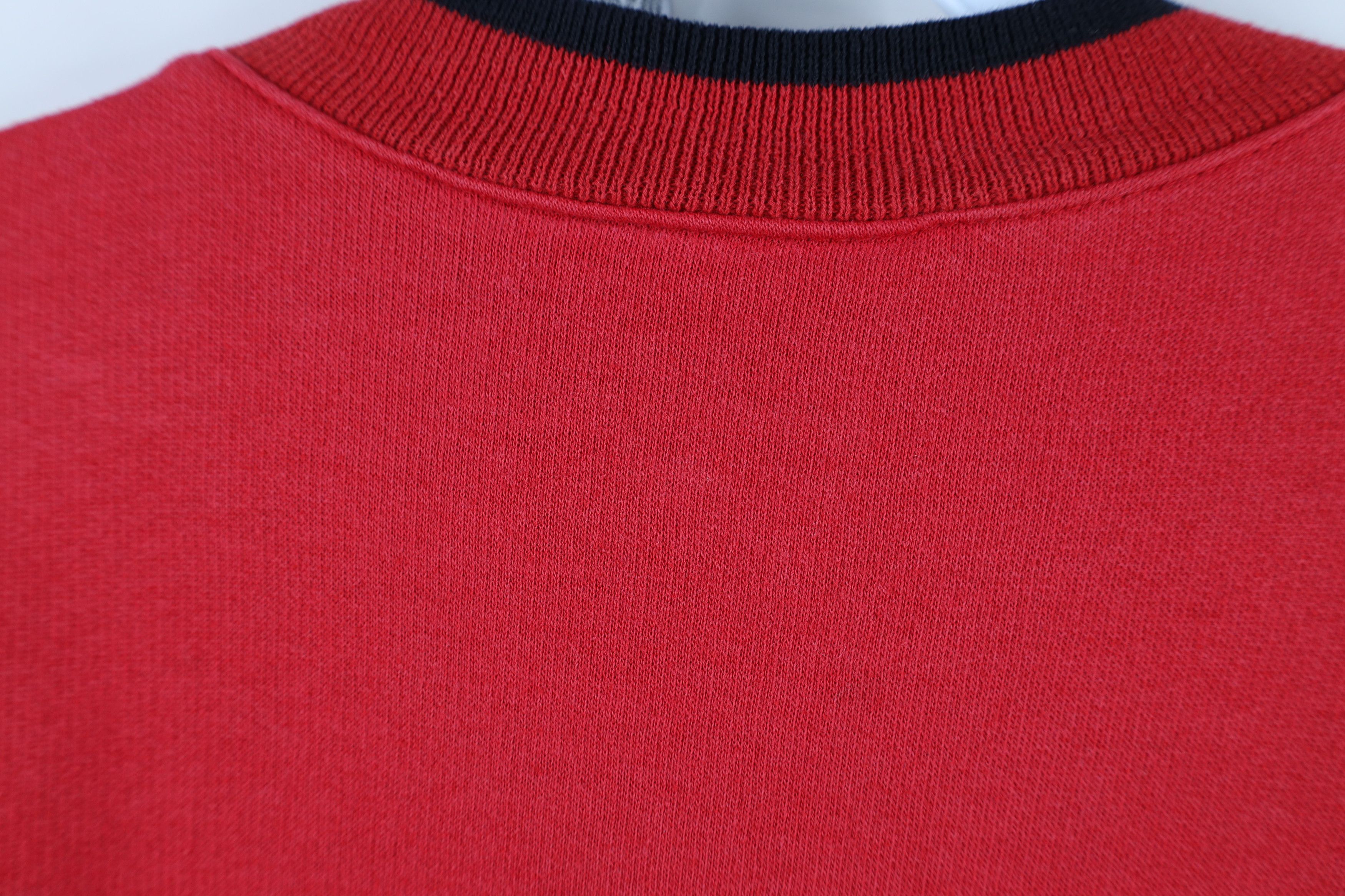 Disney × Vintage Vintage 90s Disney Mickey Mouse Elbow Patch Sweatshirt Red Size M / US 6-8 / IT 42-44 - 10 Thumbnail