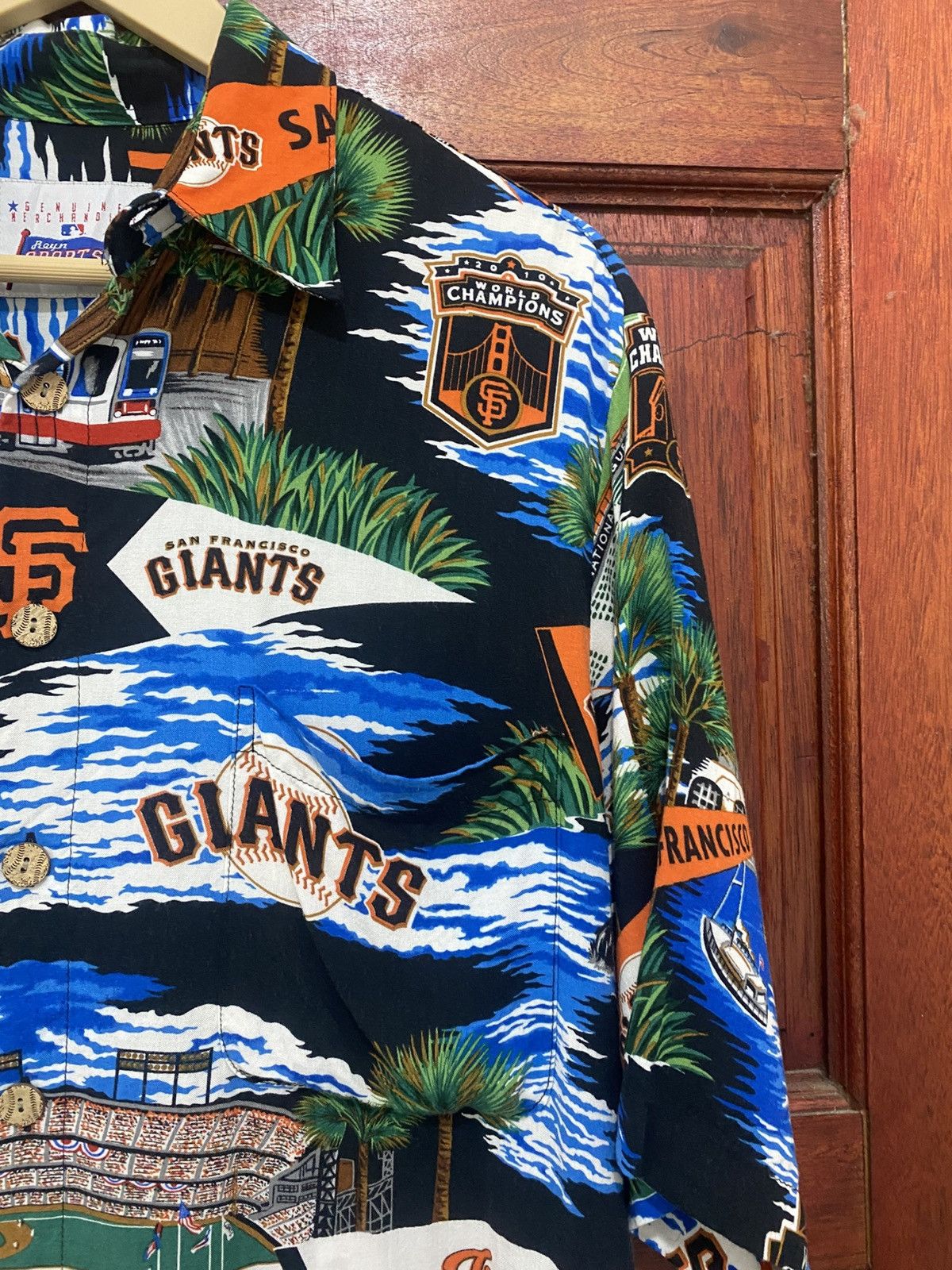 Japanese Brand × MLB × NFL Vintage MLB Giant San Francisco Rayon Shirt Rare Design Size US S / EU 44-46 / 1 - 3 Thumbnail