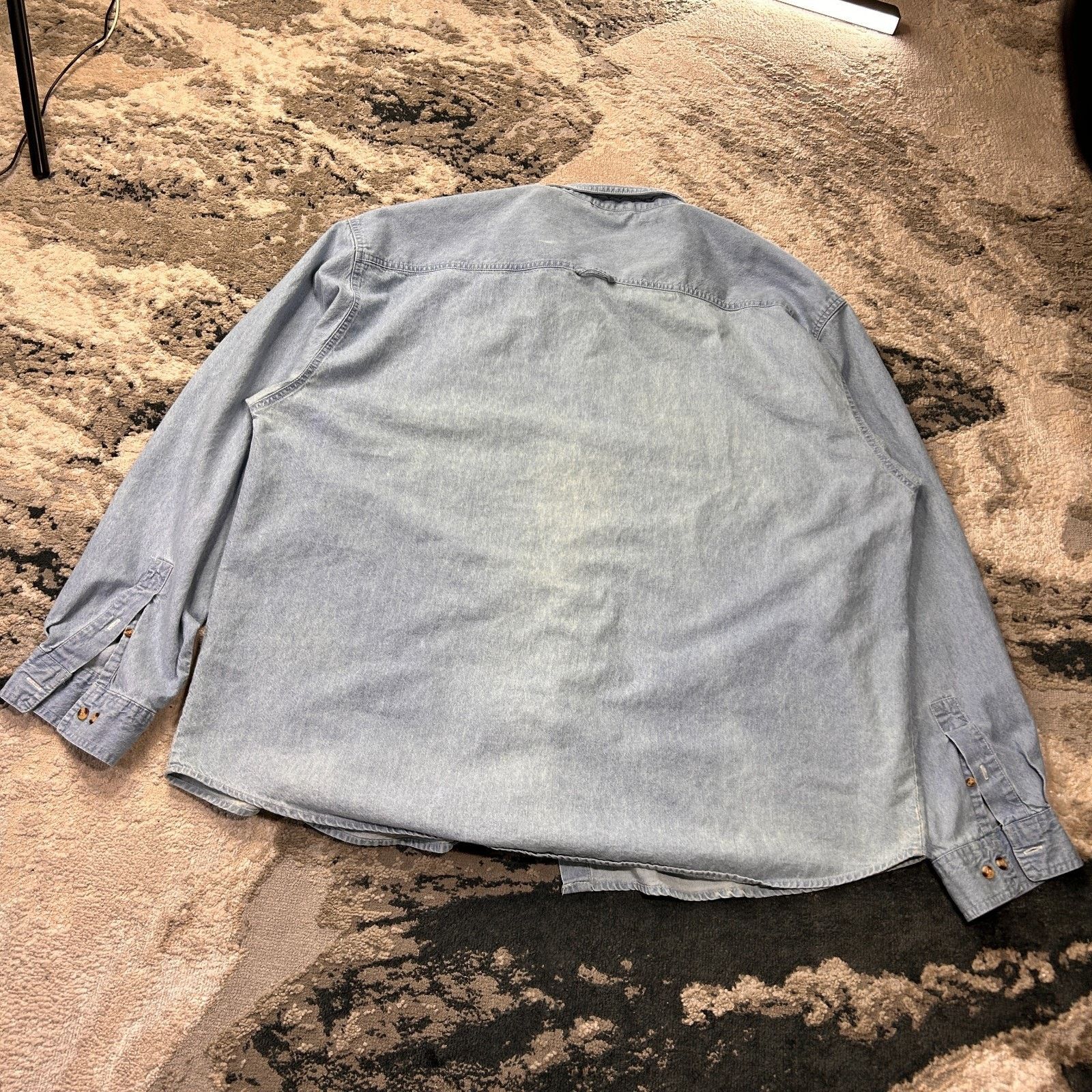 & Other Stories Vintage Chase Authentic NASCAR Denim Shirt Mens 3XL Blue Size US XXL / EU 58 / 5 - 7 Thumbnail