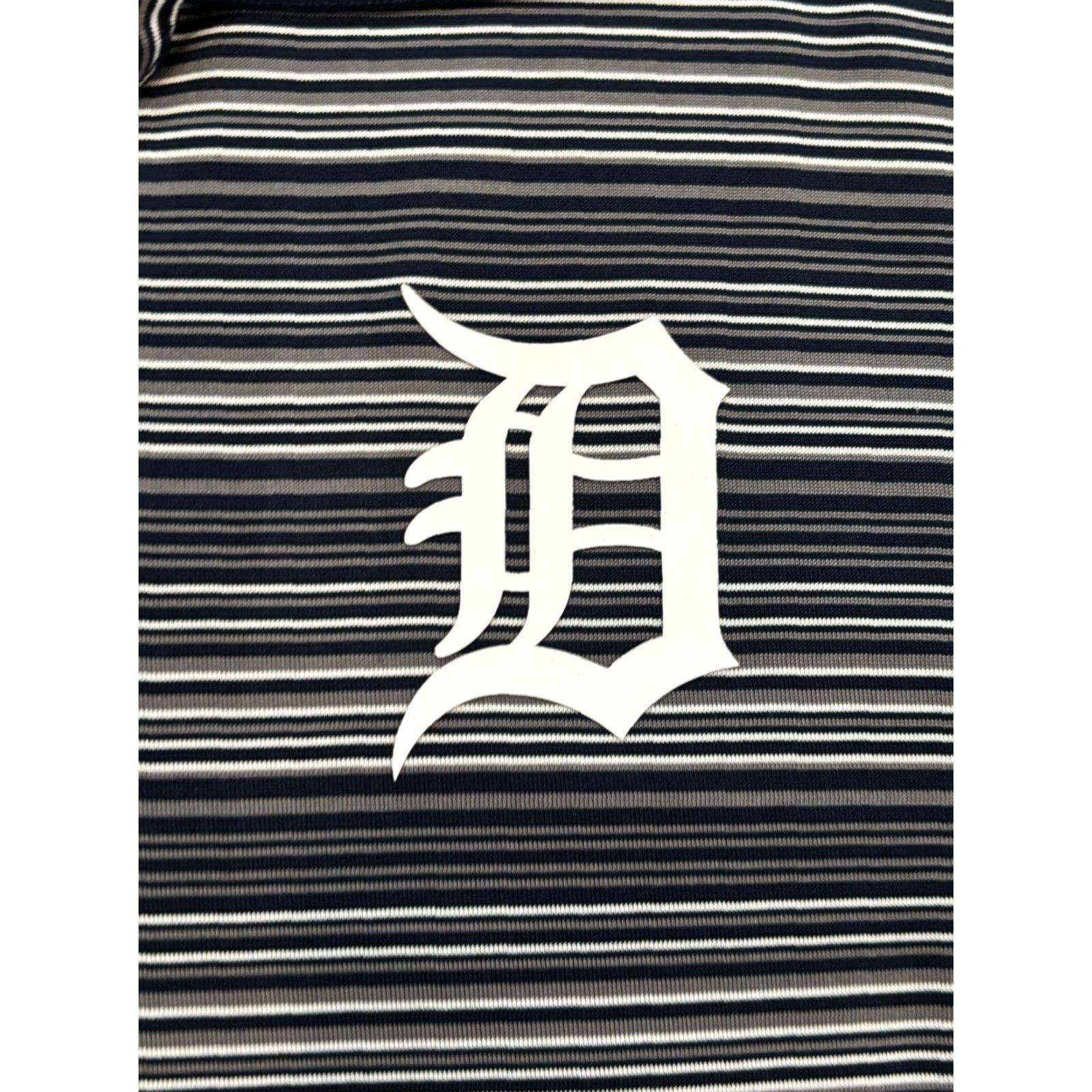 MLB Detroit Tigers Striped Polo Shirt Mens 2XL XXL Blue Gray MLB Baseball S/S Embroidered Size US XXL / EU 58 / 5 - 2 Thumbnail