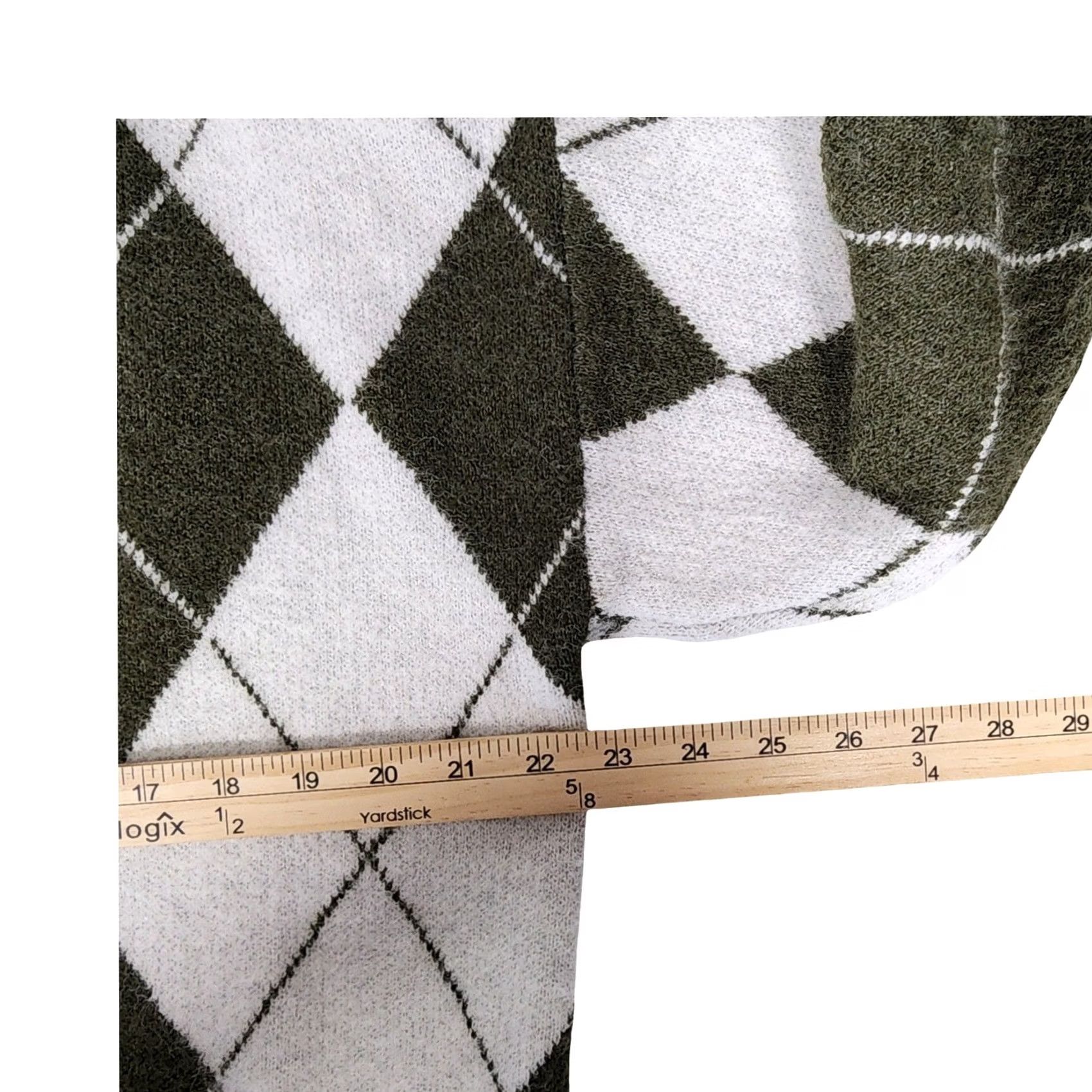 Vintage BTFBM Crew Neck Pullover Knit Sweater Size M Green White Argyle 7189 Size M / US 6-8 / IT 42-44 - 4 Thumbnail