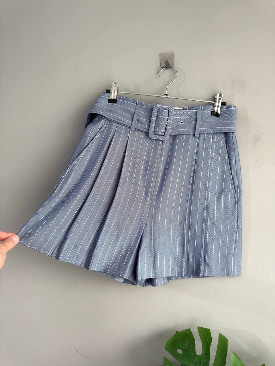 Sandro Sandro Women's Blue Striped High Pleated Shorts, Size 34/XS Size 24" / US 00 / IT 34 - 11 Thumbnail