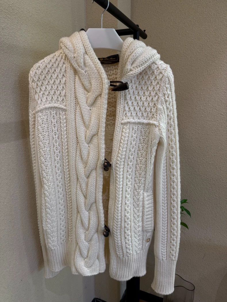 Loro Piana Loro Piana White Hooded Cardigan Size US L / EU 52-54 / 3 - 1 Thumbnail