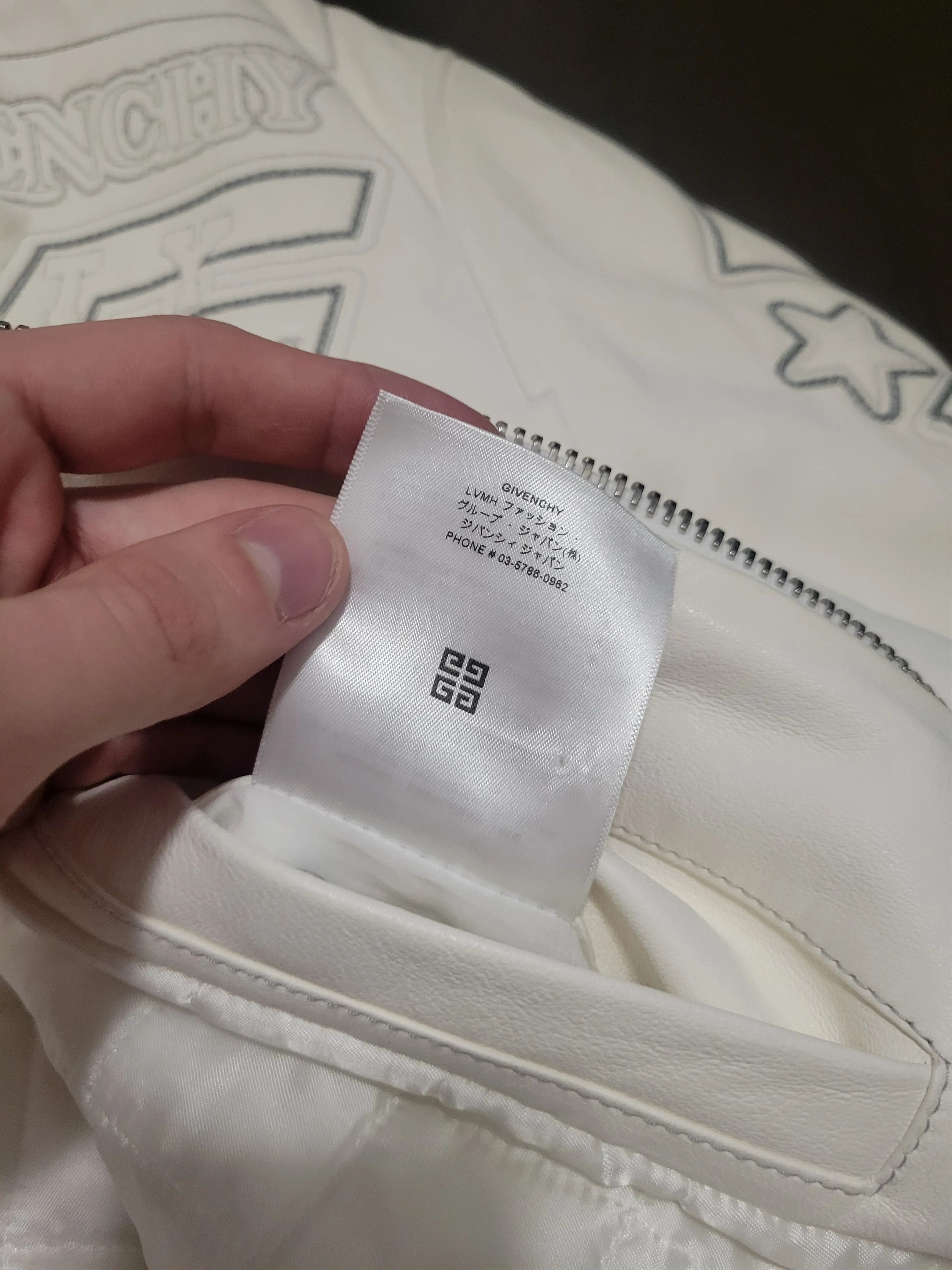 Givenchy Givenchy All Over Embroidered Quilted White Leather Jacket Size US XL / EU 56 / 4 - 8 Thumbnail