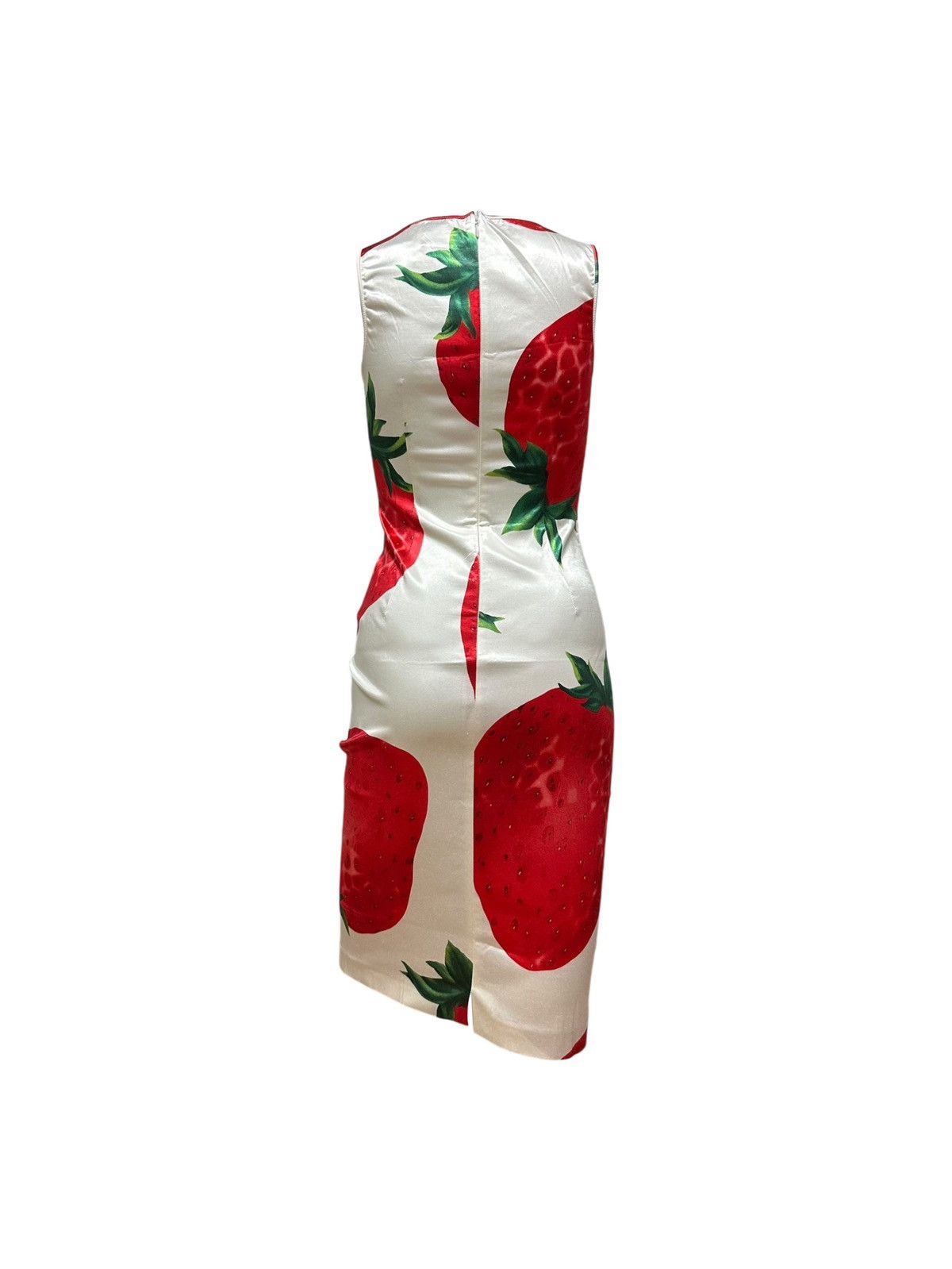 Dolce & Gabbana D&G Spring Summer 2000 Strawberry Print Midi Dress Size S / US 4 / IT 40 - 2 Thumbnail