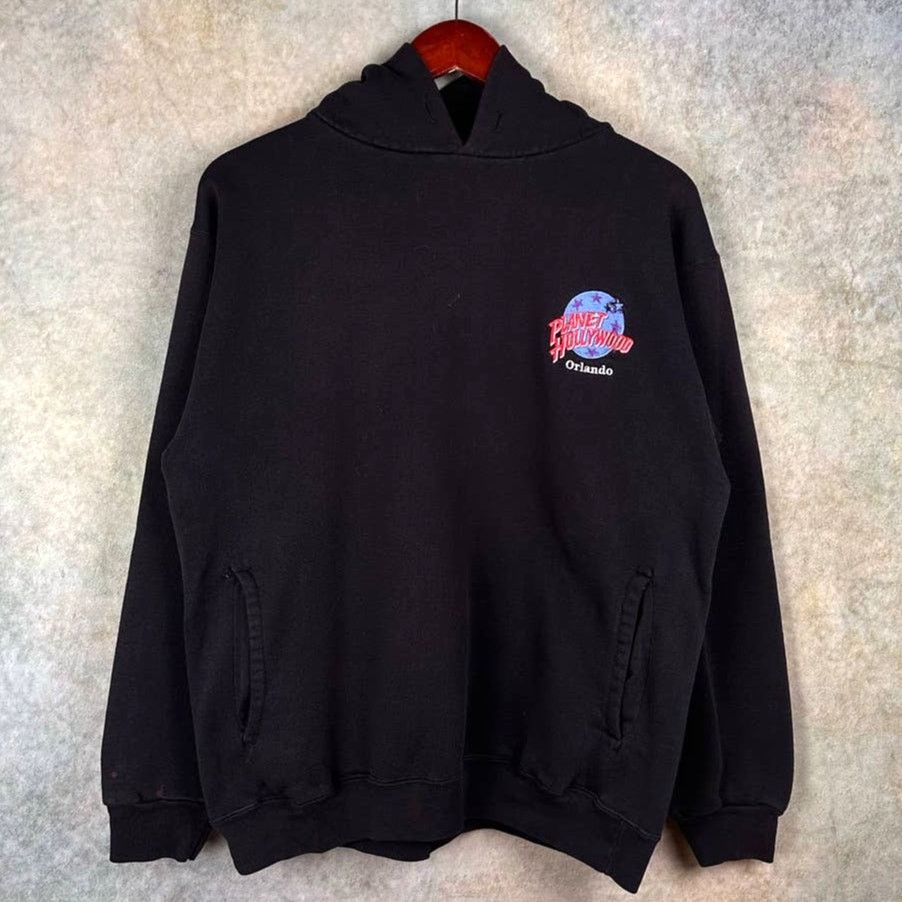 Planet Hollywood × Vintage Vintage Planet Hollywood Hoodie Sweatshirt Sz L Black Logo Size US L / EU 52-54 / 3 - 1 Thumbnail