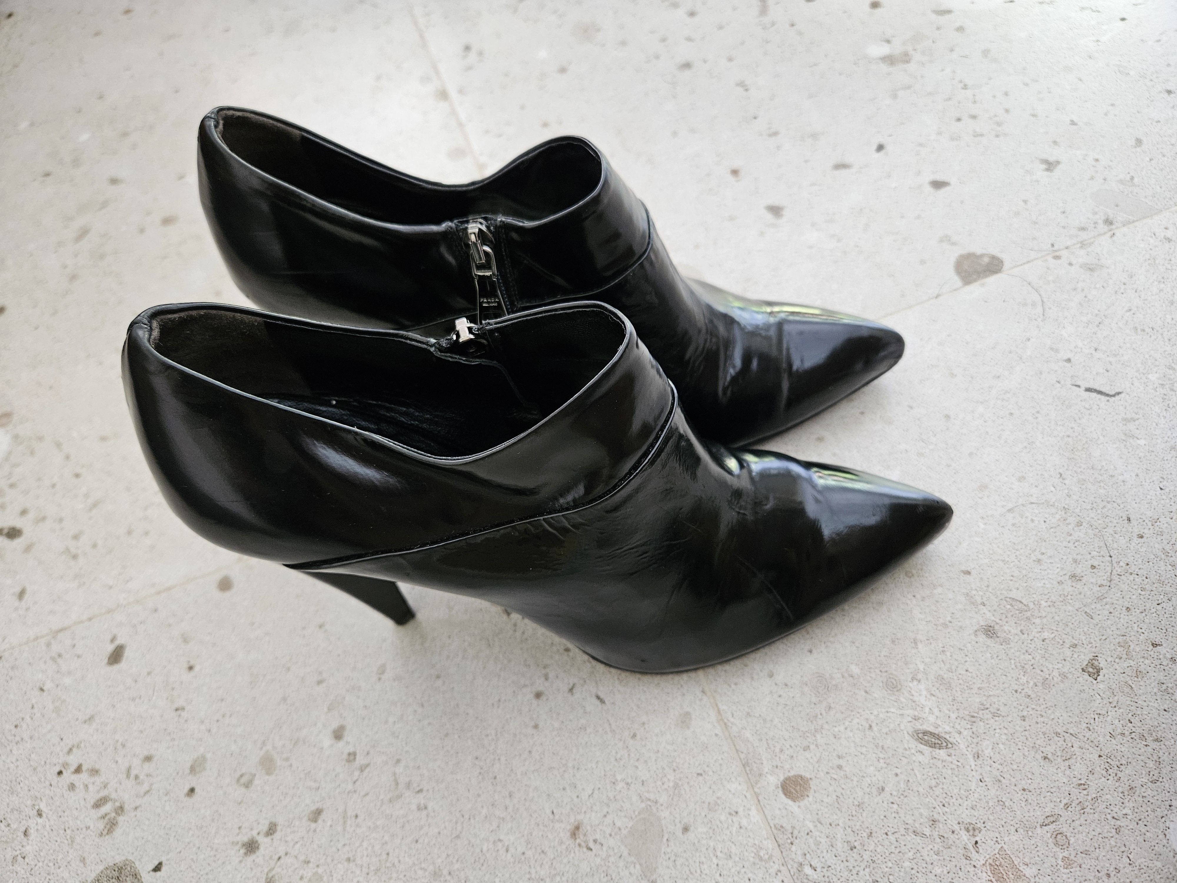Prada Patent leather black zipped heels Prada Size US 10 / IT 40 - 6 Thumbnail