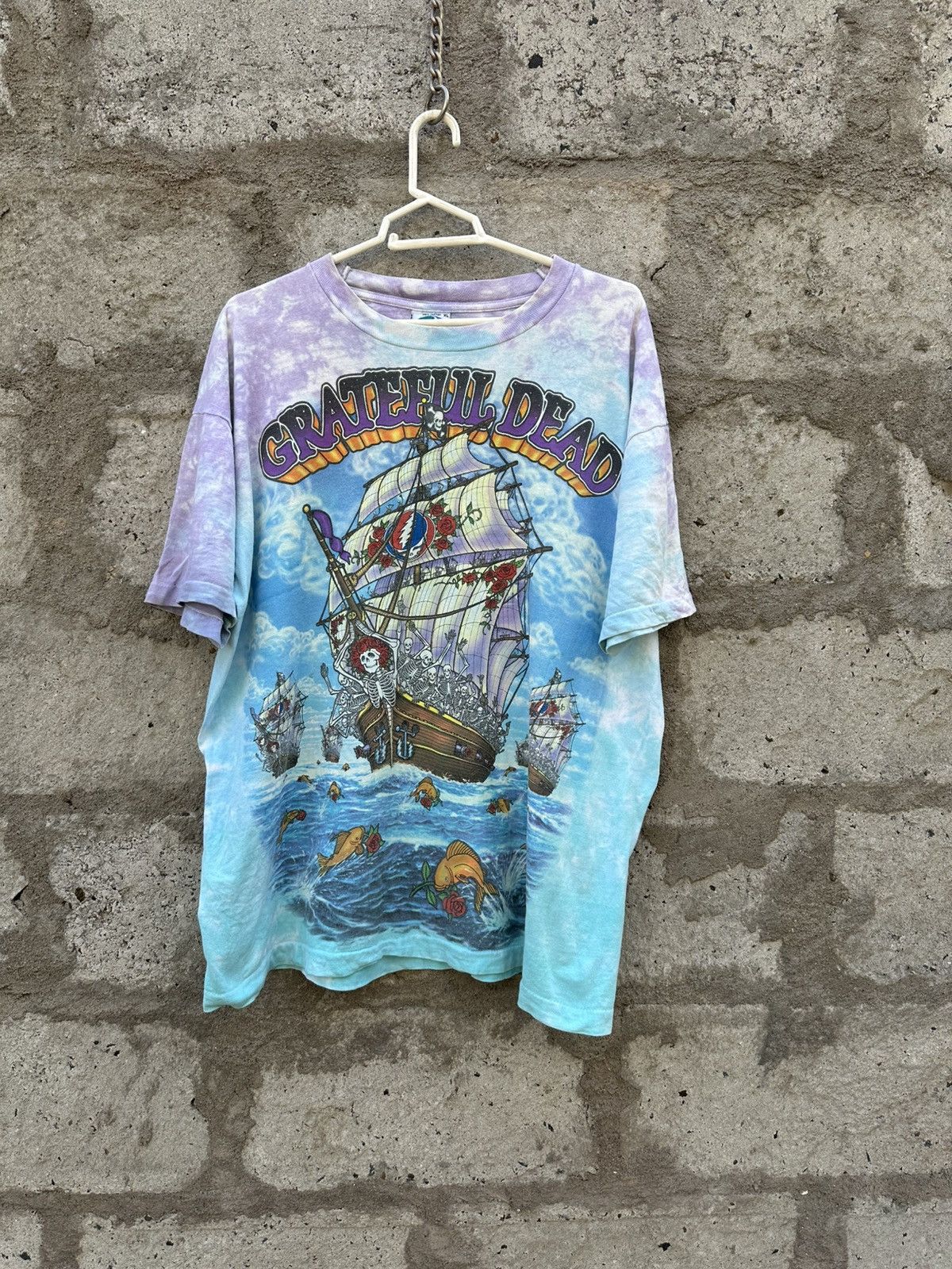 Grateful Dead × Liquid Blue × Vintage 1993 Vintage greatful dead ship of fools tie dye T-shirt Size US XL / EU 56 / 4 - 1 Thumbnail