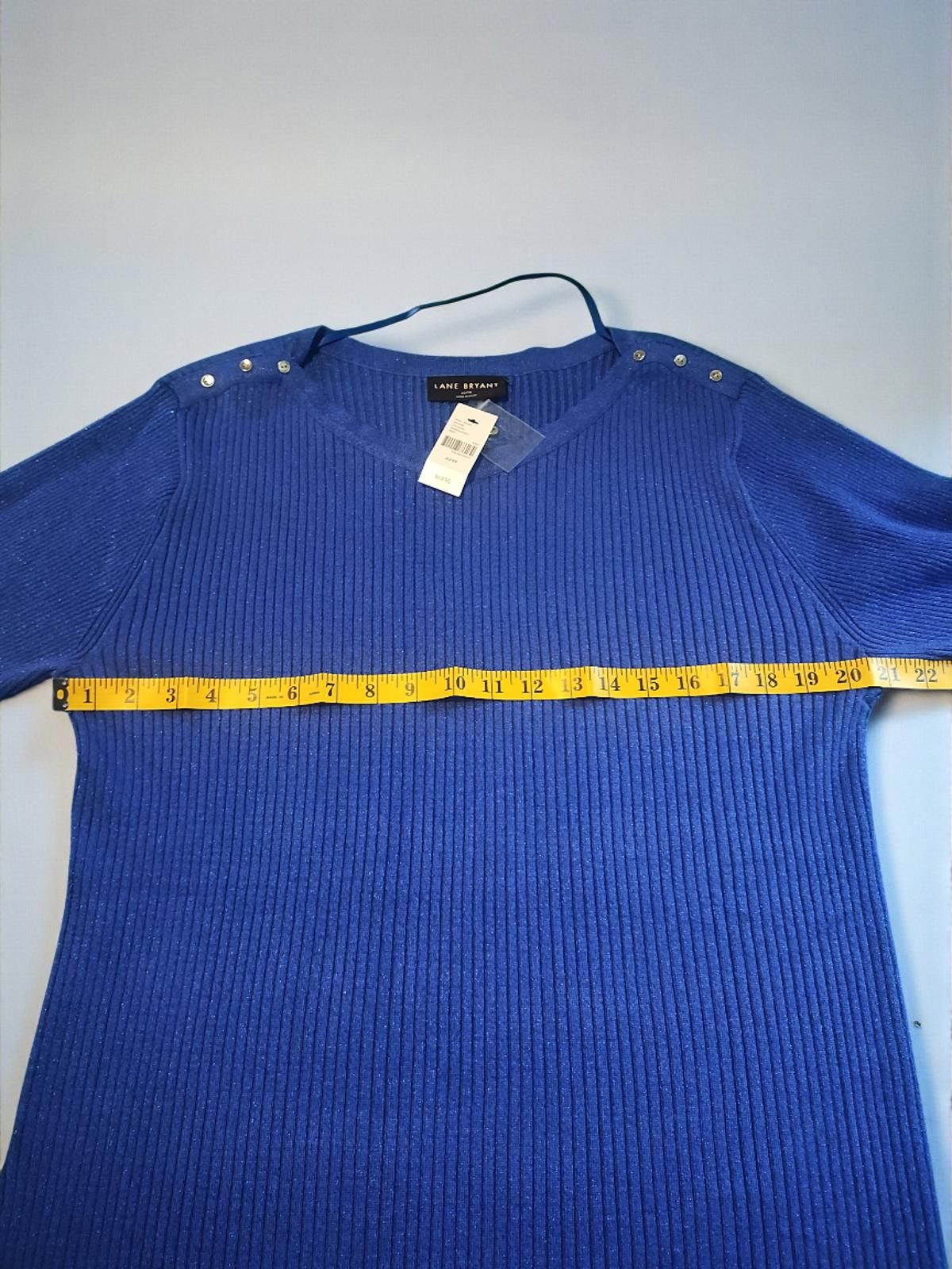 Other Lane Bryant Blue Ribbed Knit Top Size 22/24 Size 3XL / US 20-22 - 6 Thumbnail