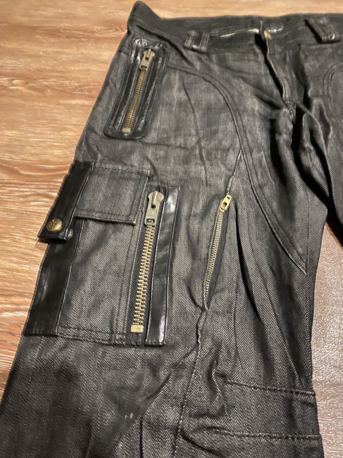 Japanese Brand Flare jeans Kenji Ito multi pocket low boot cut Size US 33 - 2 Thumbnail