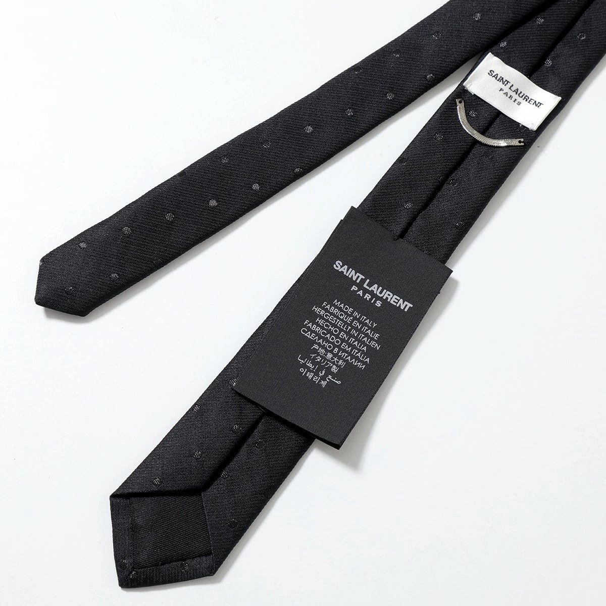 Saint Laurent Paris o1s1wg110125 Size: L / 709705 Polka Dots Tie Silk Viscose Size ONE SIZE - 4 Thumbnail