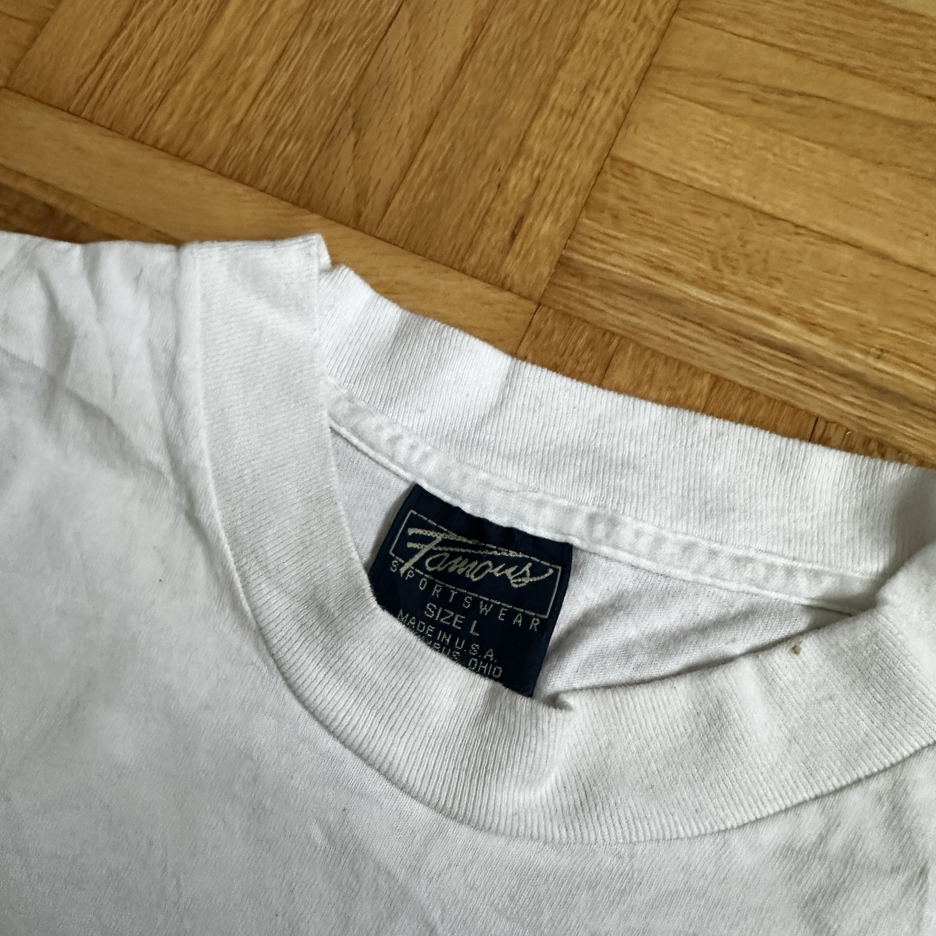 Vintage Vintage Famous Sportswear Panther Reitz T-Shirt White Size US L / EU 52-54 / 3 - 3 Thumbnail