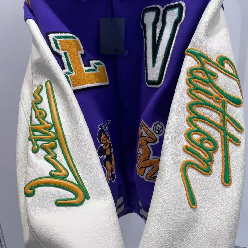 Louis Vuitton louis vuitton Jumping frog, purple baseball uniform jacket Size US XL / EU 56 / 4 - 3 Thumbnail