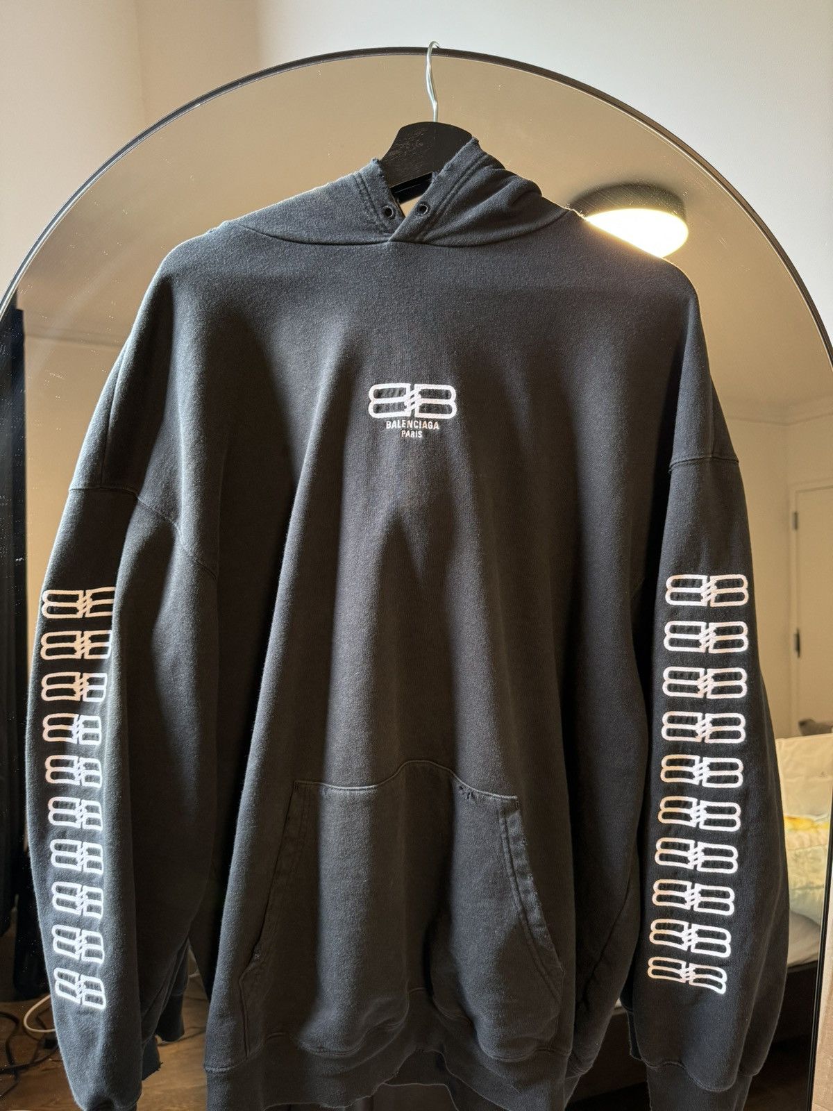 image of Balenciaga Bb Hoodie in Black, Men's (Size XL)