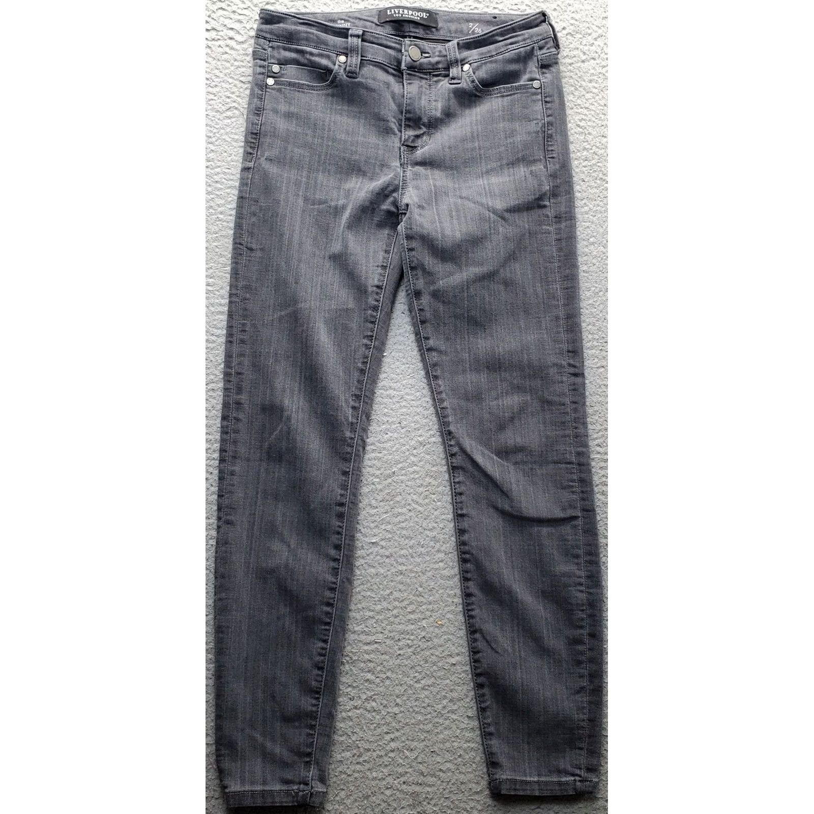 Vintage Liverpool Los Angeles Skinny Jeans Women's Gray Medium Wash 5-Pocket Design Size 2/26 Jeans Ladies 5-Pocket Gray Wash Size 26" / US 2 / IT 38 - 2 Thumbnail