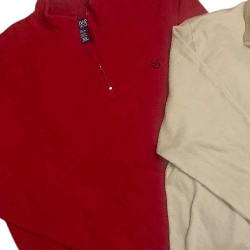 Chaps 2 Quarter 1/4 Zip Sweaters Long Sleeve Shirt Red/Tan XXL 2XL Size US XXL / EU 58 / 5 - 3 Thumbnail