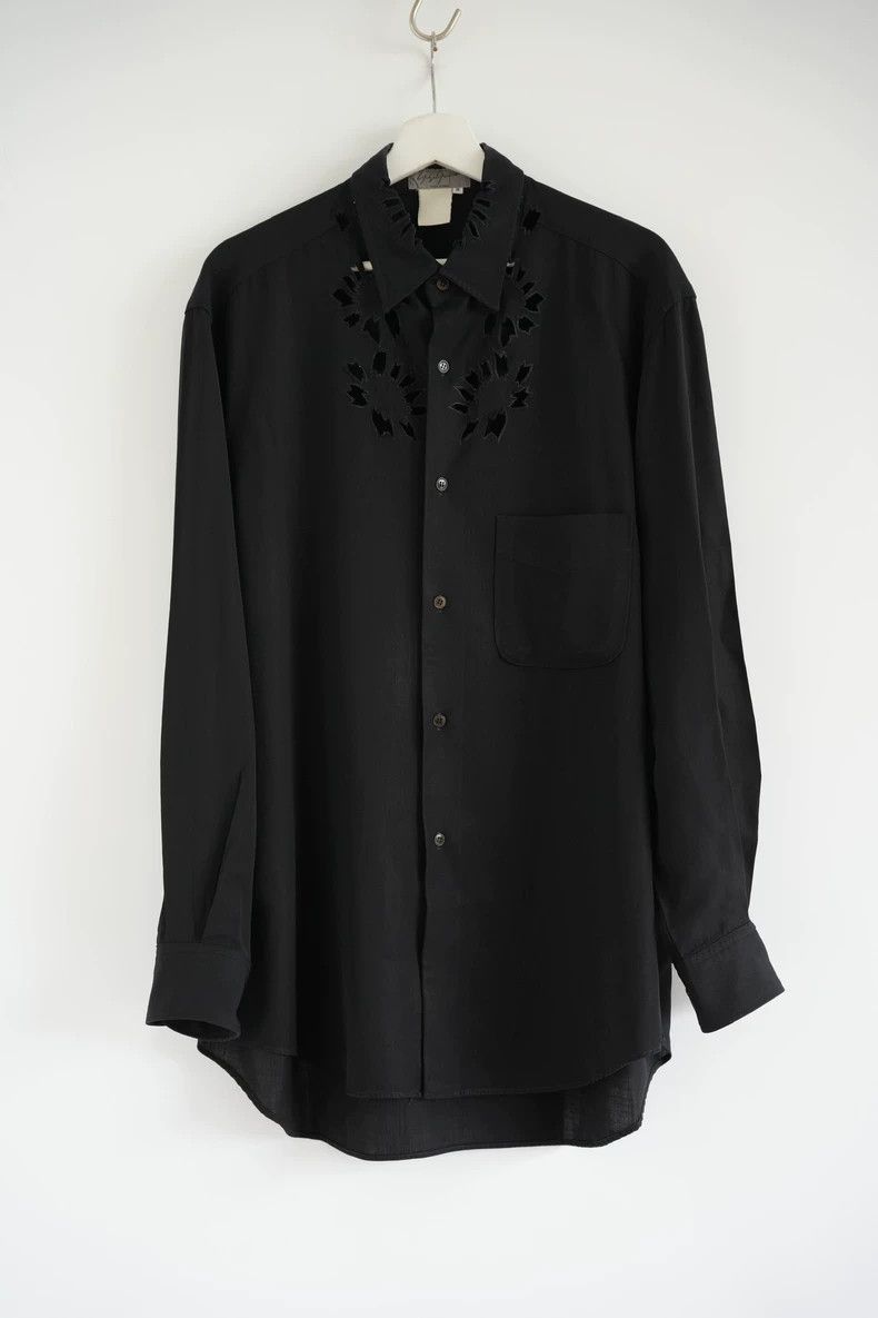 Yohji Yamamoto Yohji Yamamoto Yohji Yamamoto Black Hollow Shirt Size US M / EU 48-50 / 2 - 1 Thumbnail