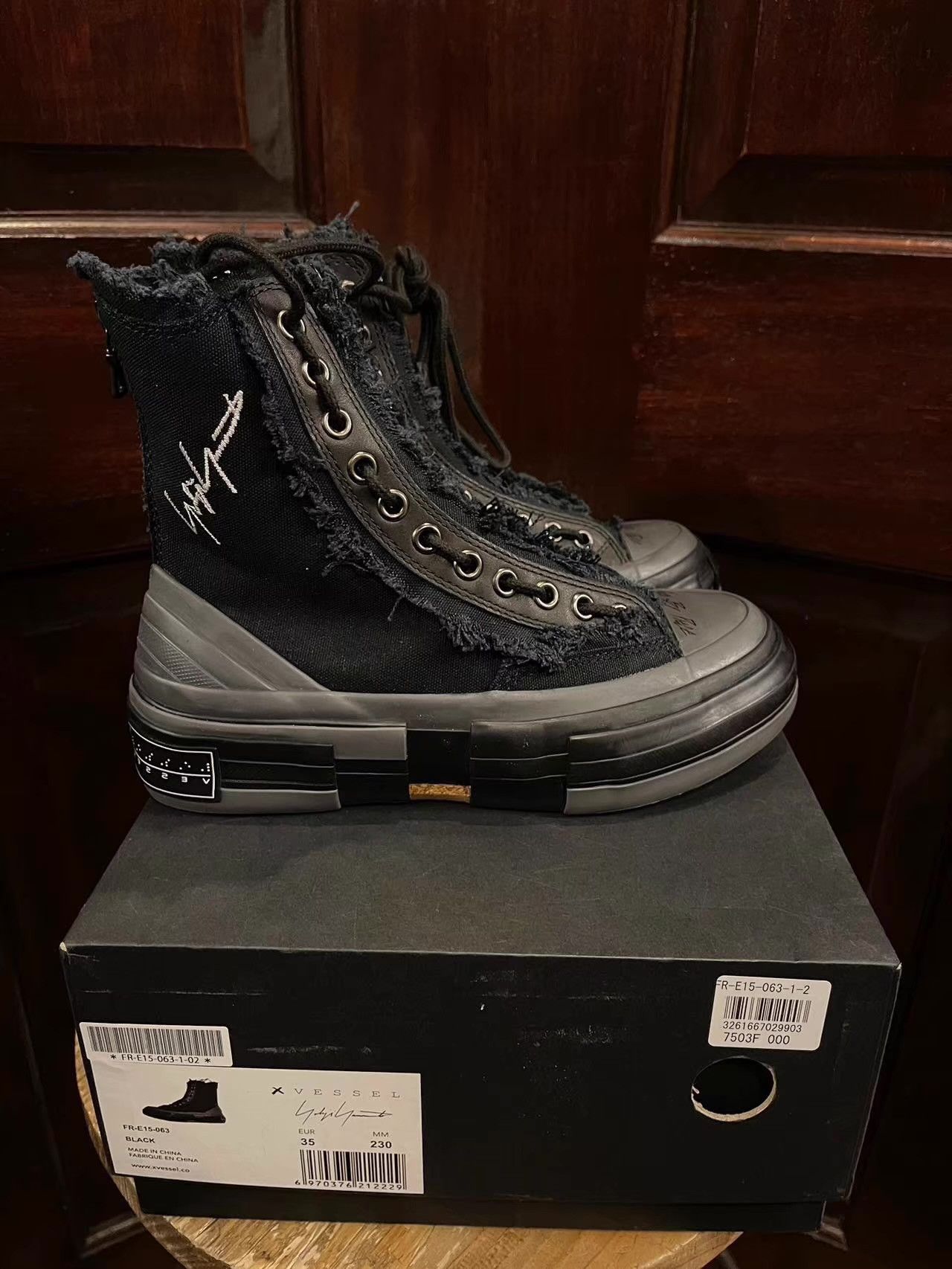 Yohji Yamamoto Yohji Yamamoto × VESSEL FW20 black zipped high‑top Ｑ25 Size US 10 / EU 43 - 2 Thumbnail