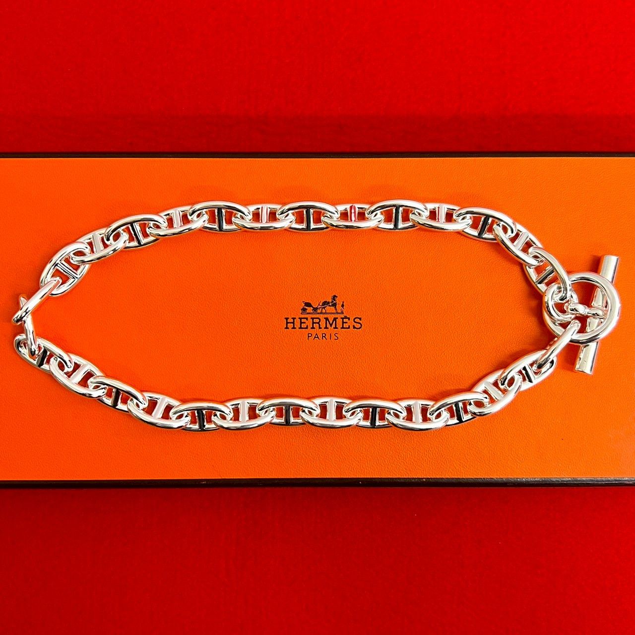 Hermes Hermes Hermès Chaîne d'Ancre GM Silver 925 Necklace Precious Metal Necklace DUTY FREE for USA Size ONE SIZE - 1 Thumbnail