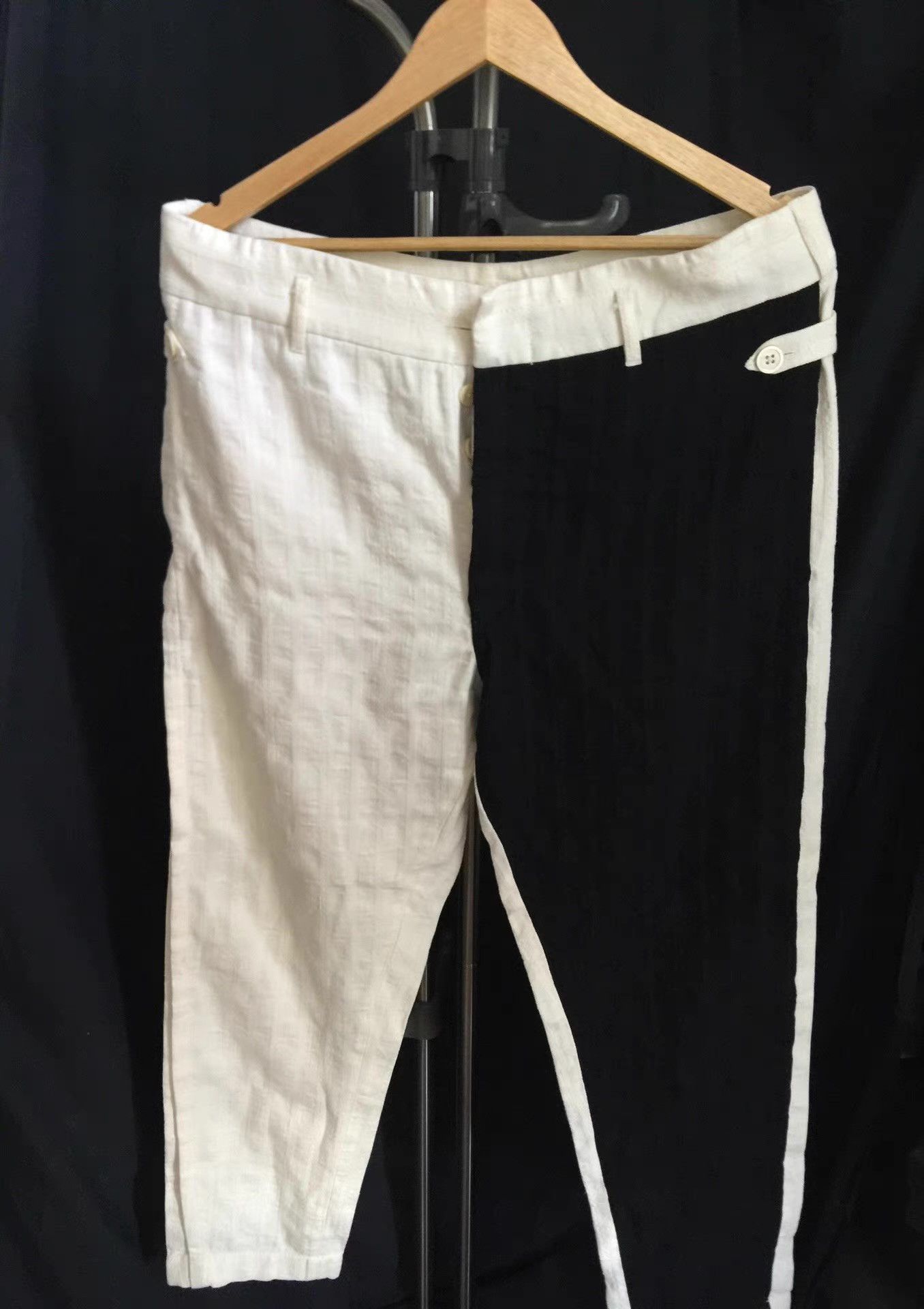 Ann Demeulemeester Ann Demeulemeester 17SS Contrast Color Linen Trousers Ｑ21 Size US 34 / EU 50 - 2 Thumbnail