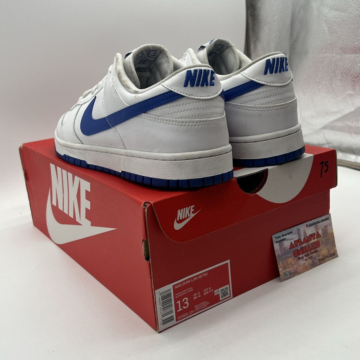 Nike Nike dunk low white hyper royal Size US 13 / EU 46 - 4 Thumbnail