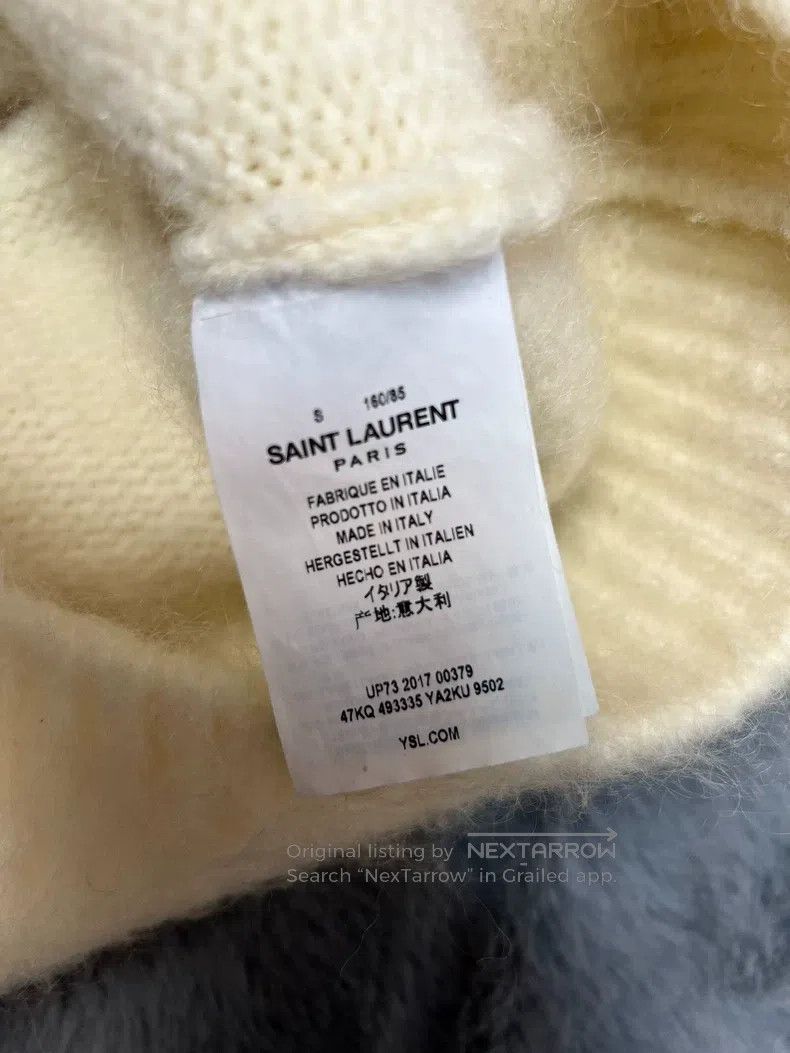 Saint Laurent Paris Saint Laurent Paris White Wool and Mohair High-neck Sweate Size S / US 4 / IT 40 - 6 Thumbnail