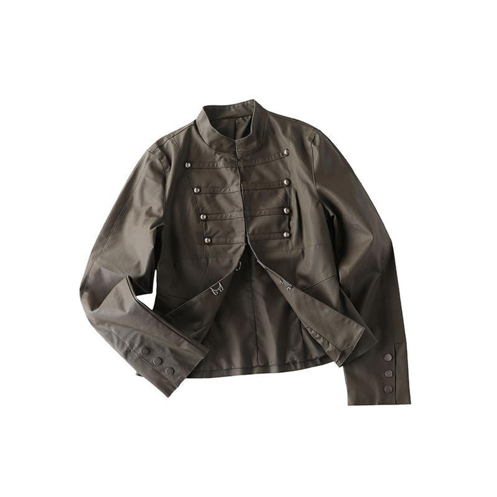 Japanese Brand Multi-Snap Stand Collar Structured Jacket | Boxy Short Cut Size US L / EU 52-54 / 3 - 1 Thumbnail