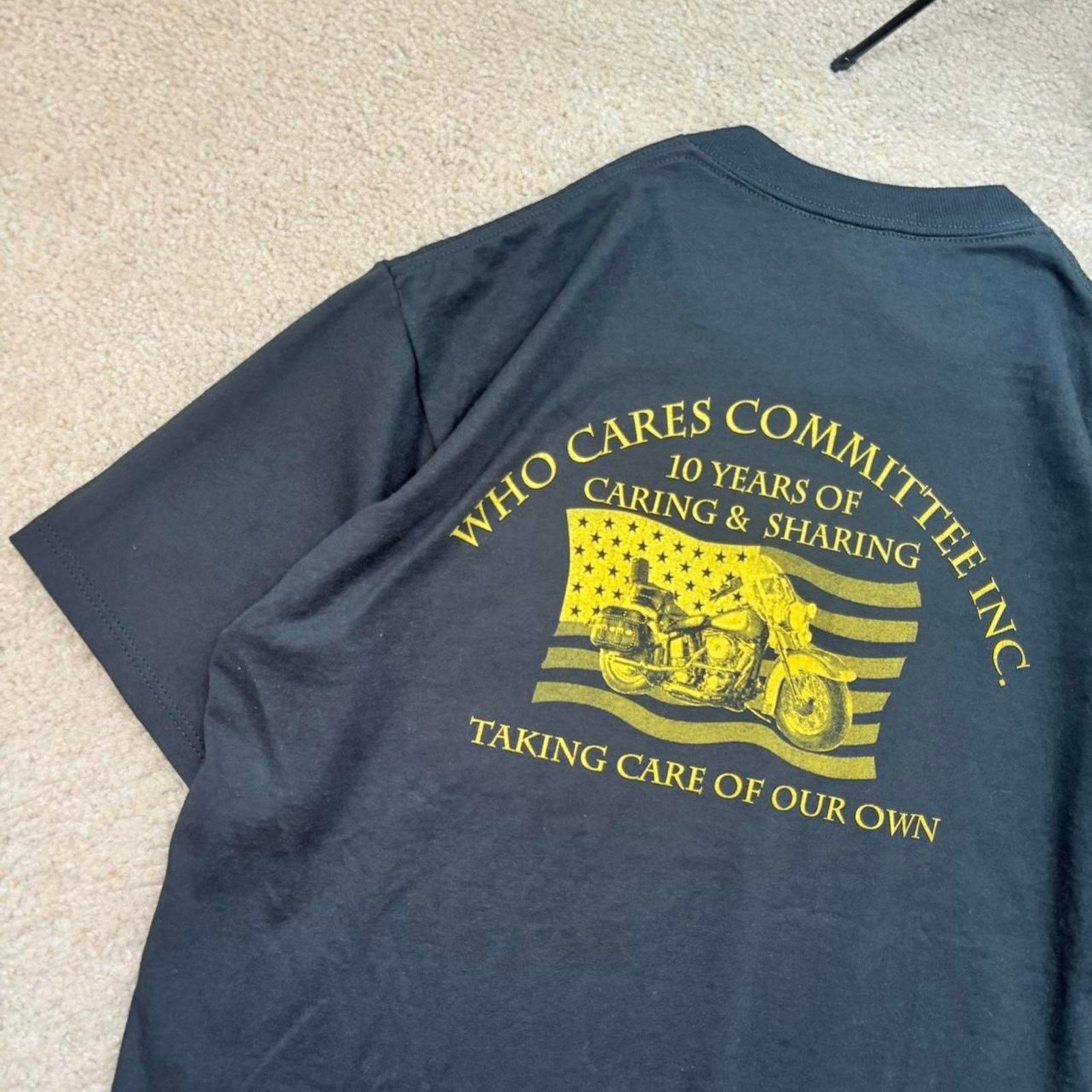 Jerzees Black vintage 90s who cares Size US L / EU 52-54 / 3 - 6 Thumbnail