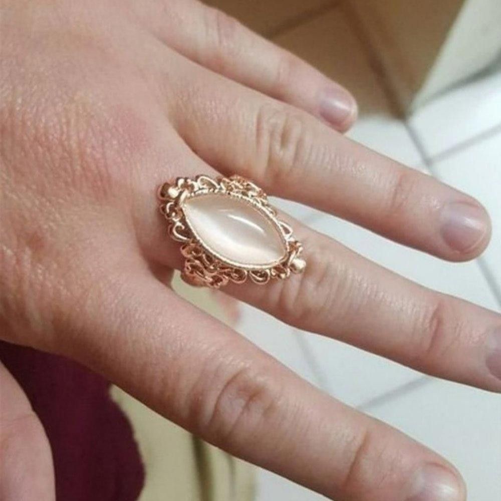 Designer 925 Silver Vintage Pink Opal Rose Gold Ring - Size 7 Size ONE SIZE - 6 Thumbnail