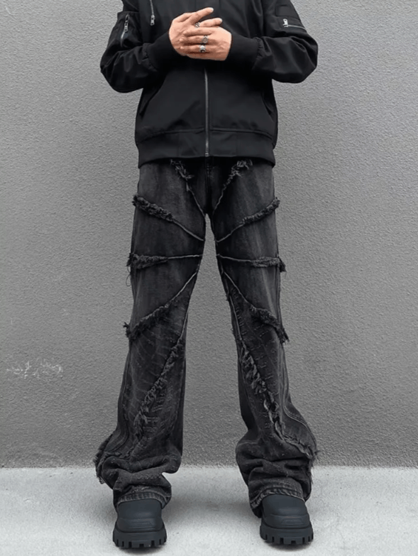Japanese Brand Washed Black Baggy Stacked Jeans Size US 36 / EU 52 - 1 Thumbnail