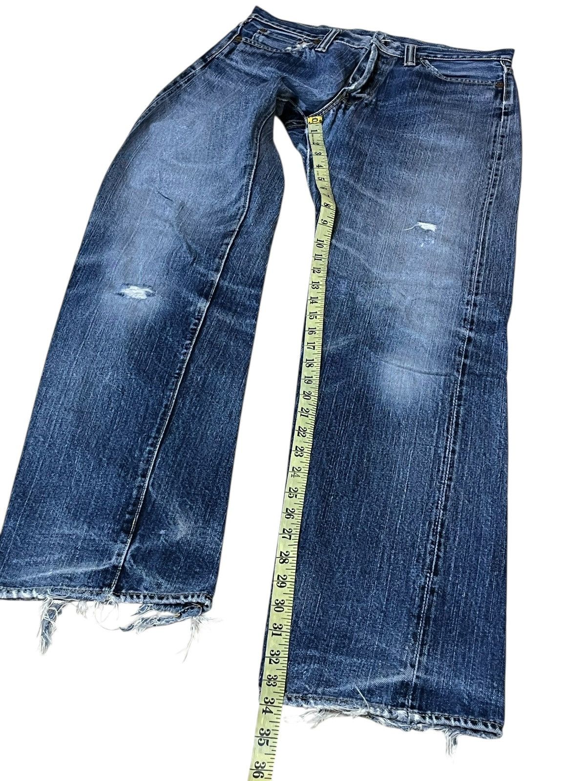 The Flat Head Sick🔥Japanese denim THE FLAT HEAD distressed selvedge jeans Size US 30 / EU 46 - 21 Thumbnail