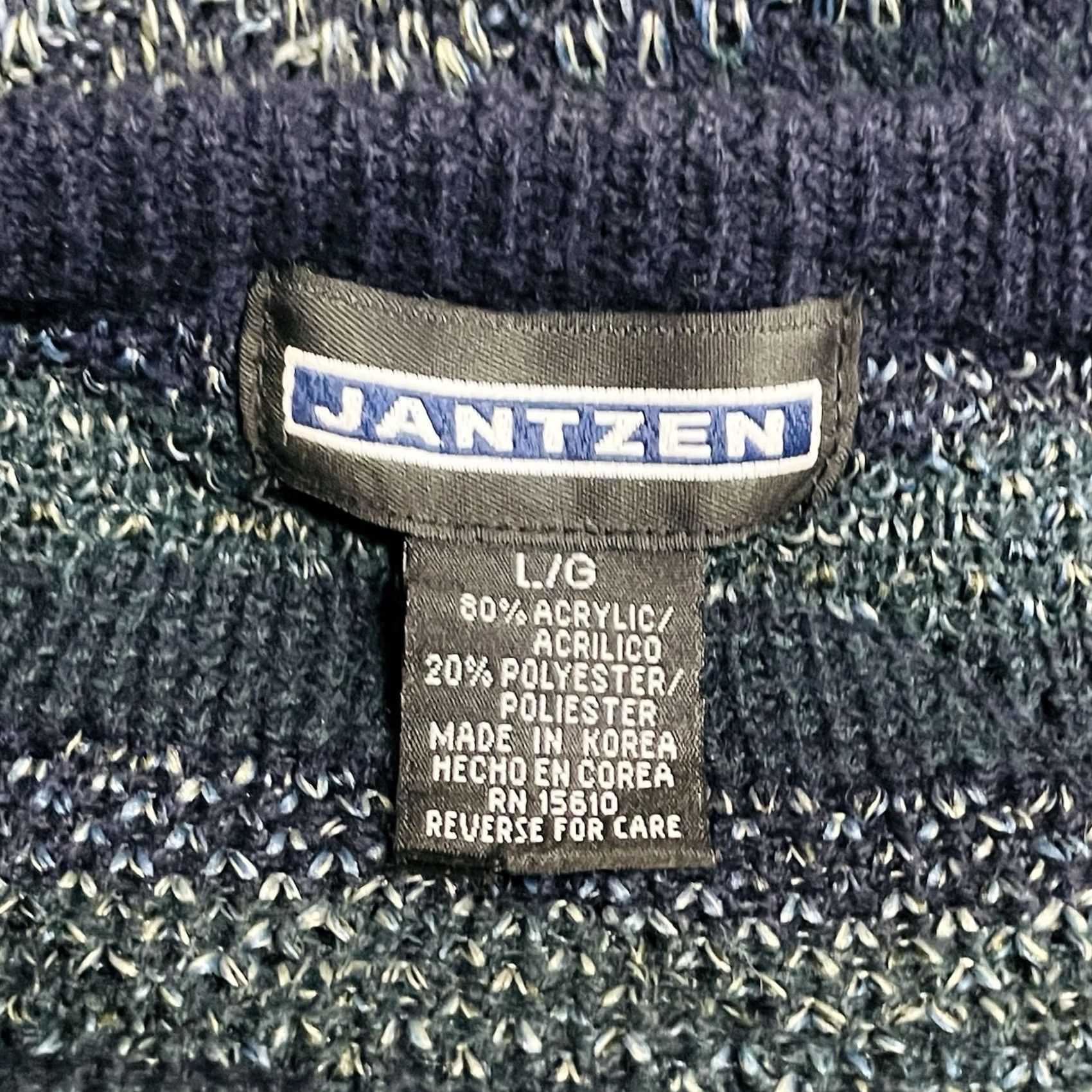 Jantzen VTG Jantzen Men Multicolor Wavy Striped Stockinette/Pointelle Knit Crewneck Sweater L Size US L / EU 52-54 / 3 - 2 Thumbnail