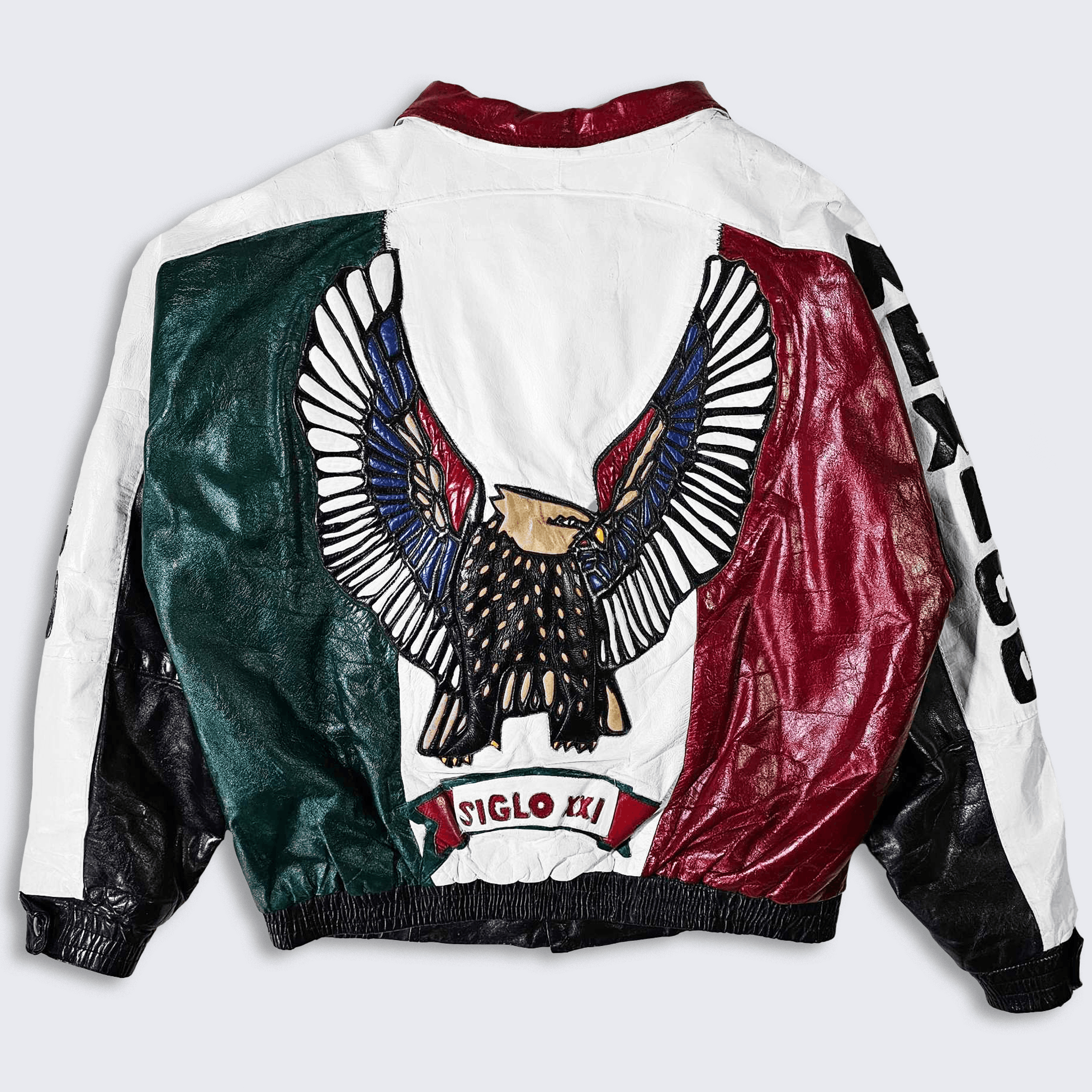 Vintage Mexico Vintage 90s Custom Leather Biker Eagle Jacket Size US M / EU 48-50 / 2 - 1 Thumbnail