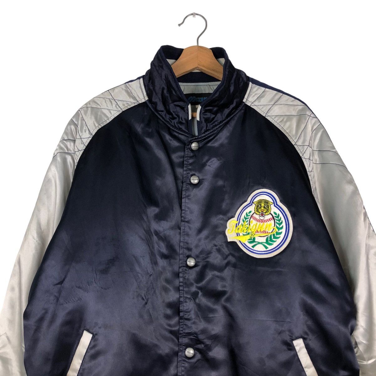 Japanese Brand 🔥Vintge Satin Bomber Jacket Sukajan Design Mizuno Japan Size US L / EU 52-54 / 3 - 3 Thumbnail