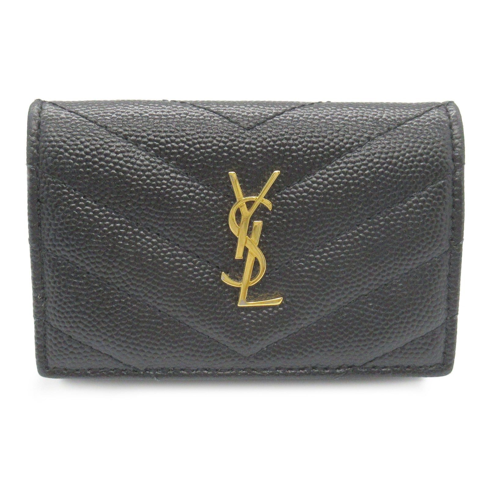 Yves Saint Laurent Yves Saint Laurent Origami Tiny Wallet Trifold Leather Black Size ONE SIZE - 1 Thumbnail