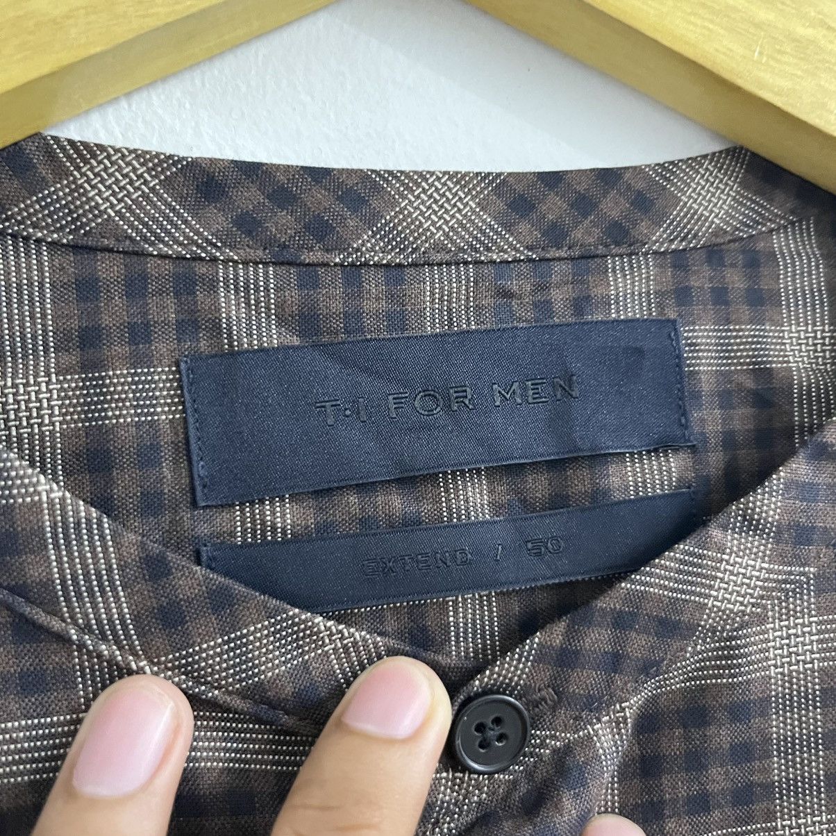 Japanese Brand T.I For Men Plaid Button Up Stand Collar Size US XL / EU 56 / 4 - 4 Thumbnail