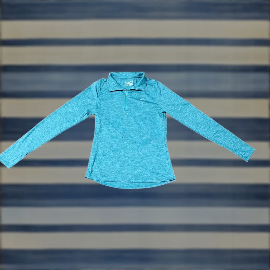 Under Armour Under Armour Heat Gear Women's 1/4 Zip Sweater Pullover Green Sz S Jacket Activewear Size S / US 4 / IT 40 - 1 Thumbnail