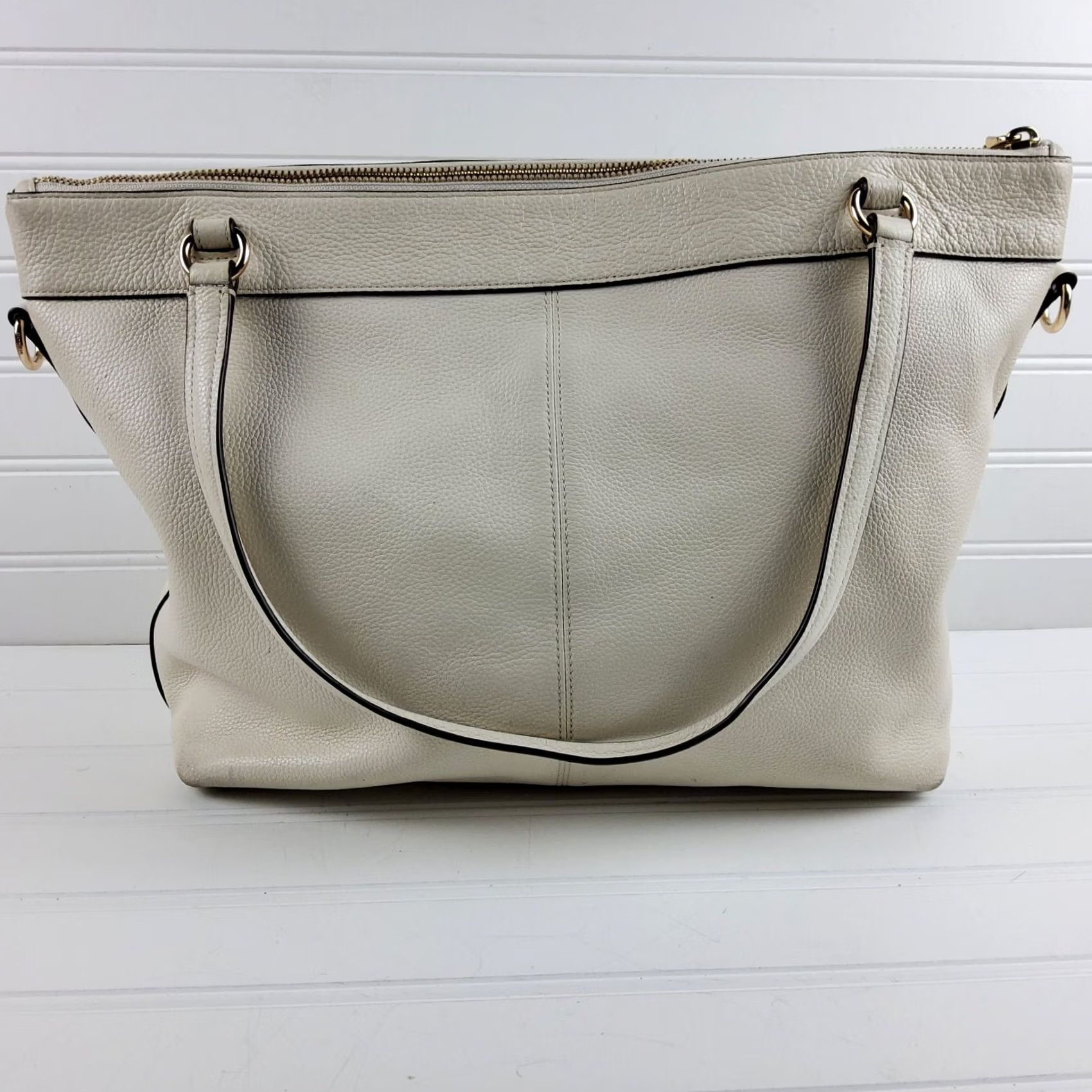 Coach Coach Tyler Large Shoulder Bag Handbag Purse Pebbled Leather White F54687 Womens Size ONE SIZE - 4 Thumbnail