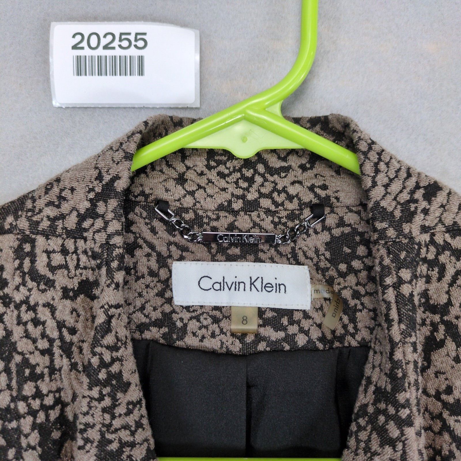 Calvin Klein Calvin Klein Brown Snakeskin Textured Open Blazer Jacket 8 Size M / US 6-8 / IT 42-44 - 2 Thumbnail