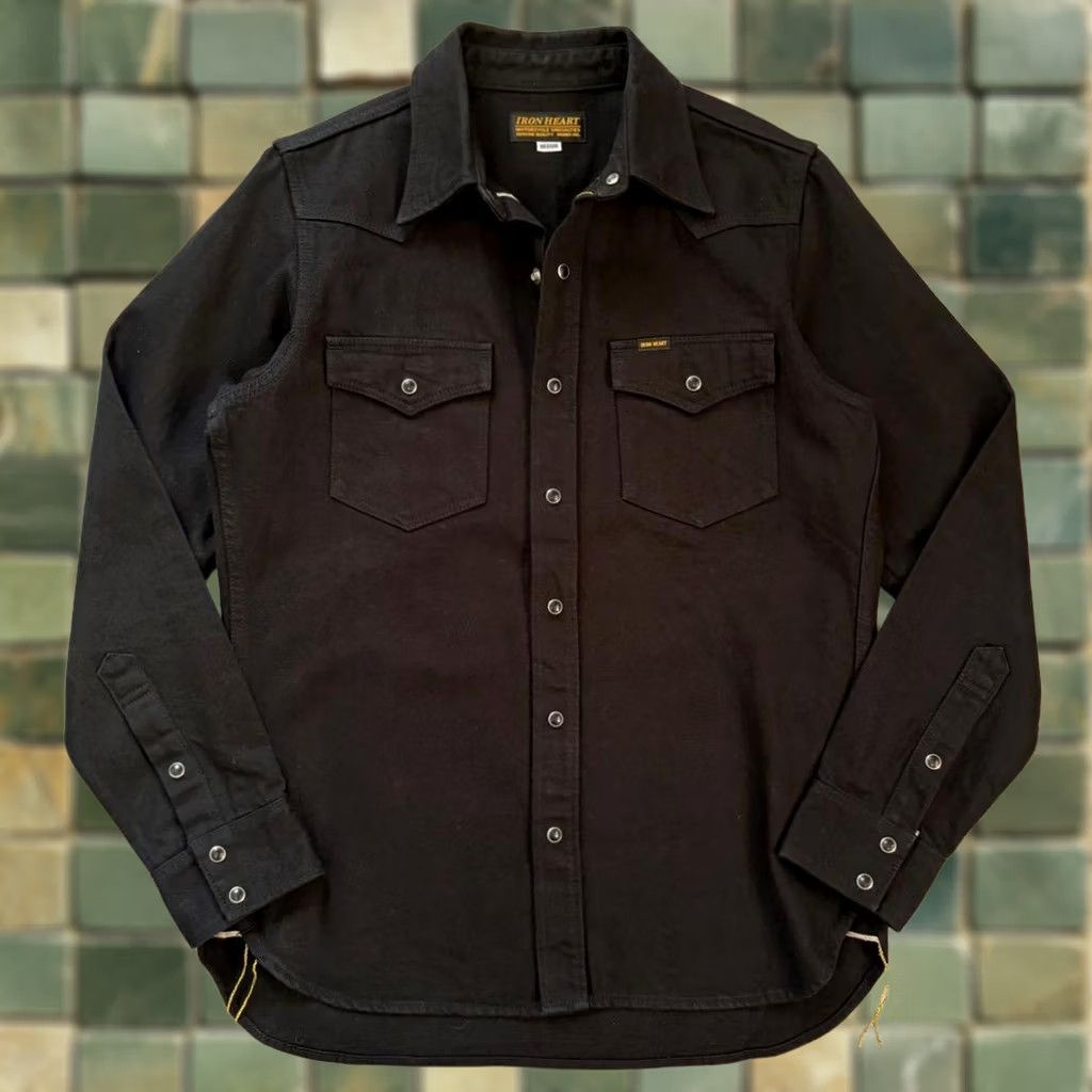 Iron Heart Iron Heart Western Shirt M Black 12oz Selvedge Denim Mens Size US M / EU 48-50 / 2 - 1 Thumbnail