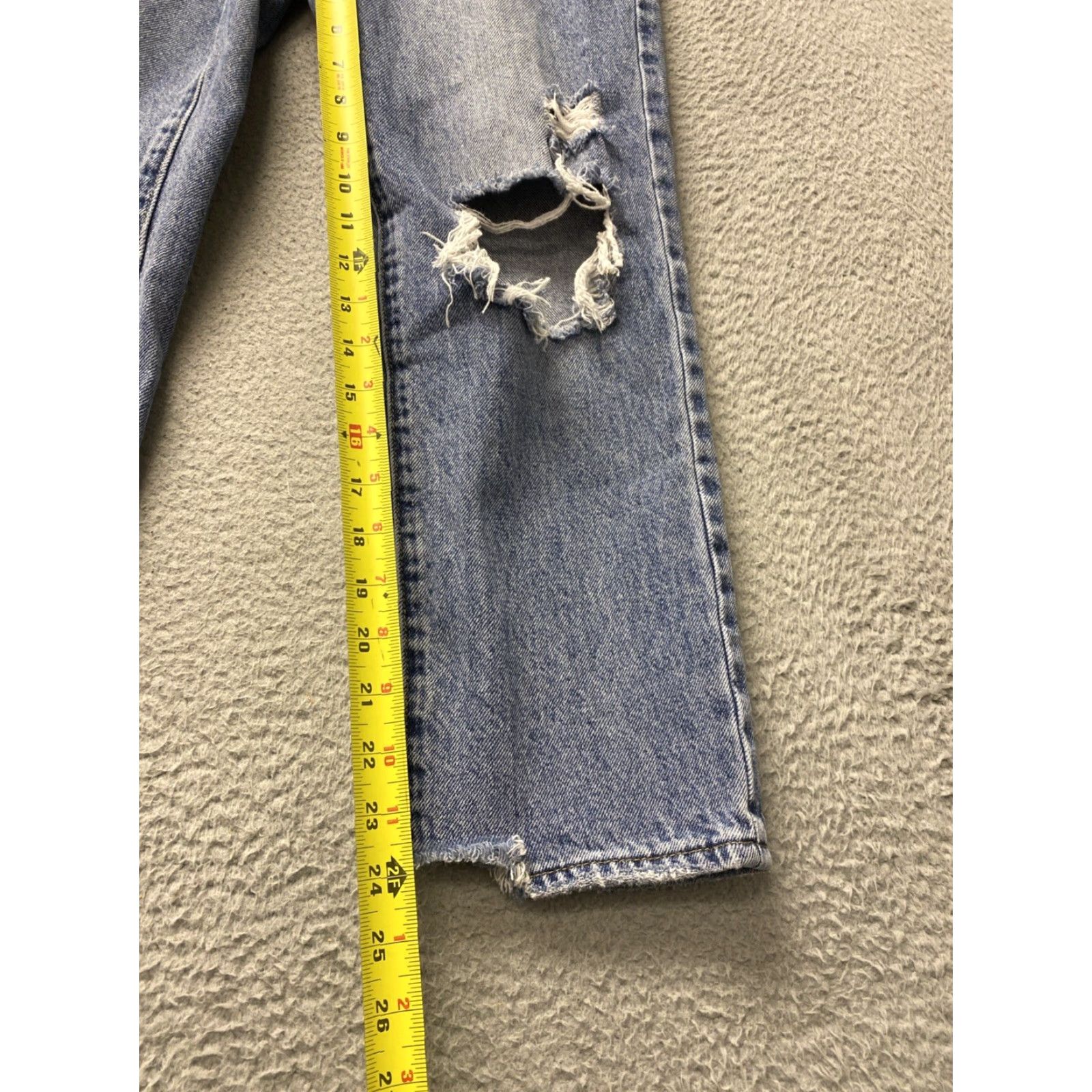 Pacsun PACSun High Rise Baggy Jeans Distressed Jeans 28x25 Blue Womens Jeans Wide-Leg 5-Pocket Distressed PacSun Jessie Size 28" / US 6 / IT 42 - 4 Thumbnail