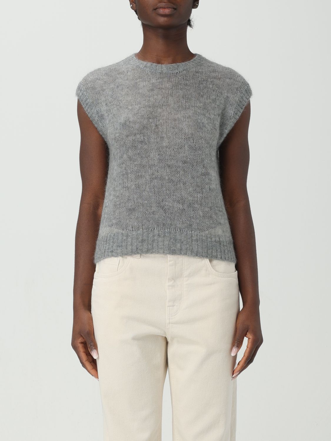 image of Brunello Cucinelli Sweater Woman Grey, Women's (Size Medium)