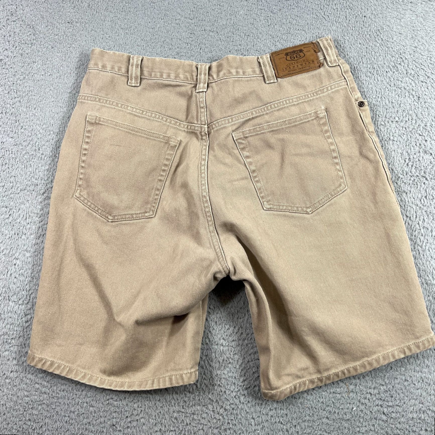 Route 66 VINTAGE Route 66 Bermuda Shorts Mens Relaxed Fit Denim Khaki 32" Waist Beige Cotton Pockets 1990s-2000s Size US 34 / EU 50 - 7 Thumbnail