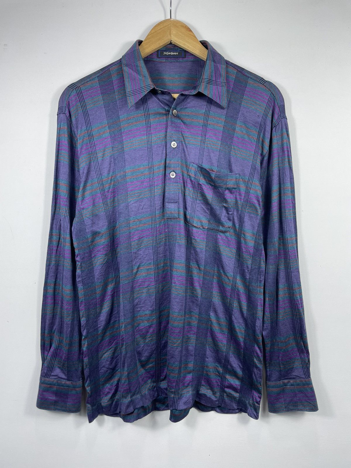 Yves Saint Laurent Vintage 90s YVES SAINT LAURENT Long Sleeve Polo Shirt Size US M / EU 48-50 / 2 - 1 Thumbnail