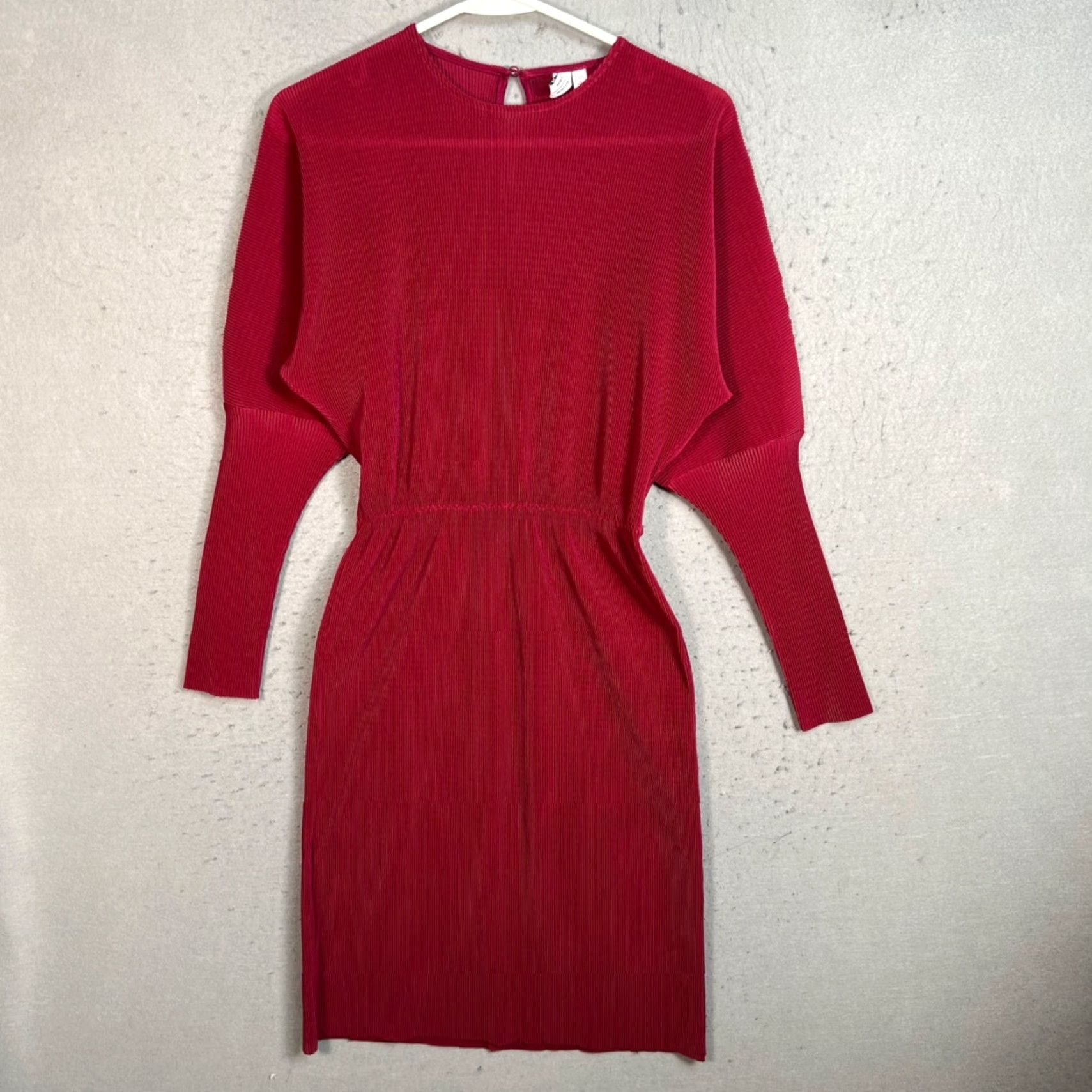 & Other Stories & Other Stories Stockholm Atelier Womens Red Midi Dress Ribbed Long Sleeve 2 A-Line Womens 90s Fashion? Size XS / US 0-2 / IT 36-38 - 2 Thumbnail