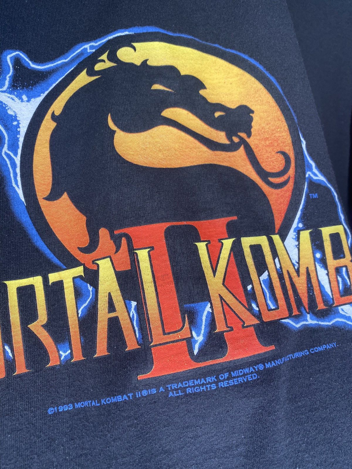 Vintage RARE Vintage 1993 Mortal Kombat 2 Video Game Shirt Size US XL / EU 56 / 4 - 3 Thumbnail