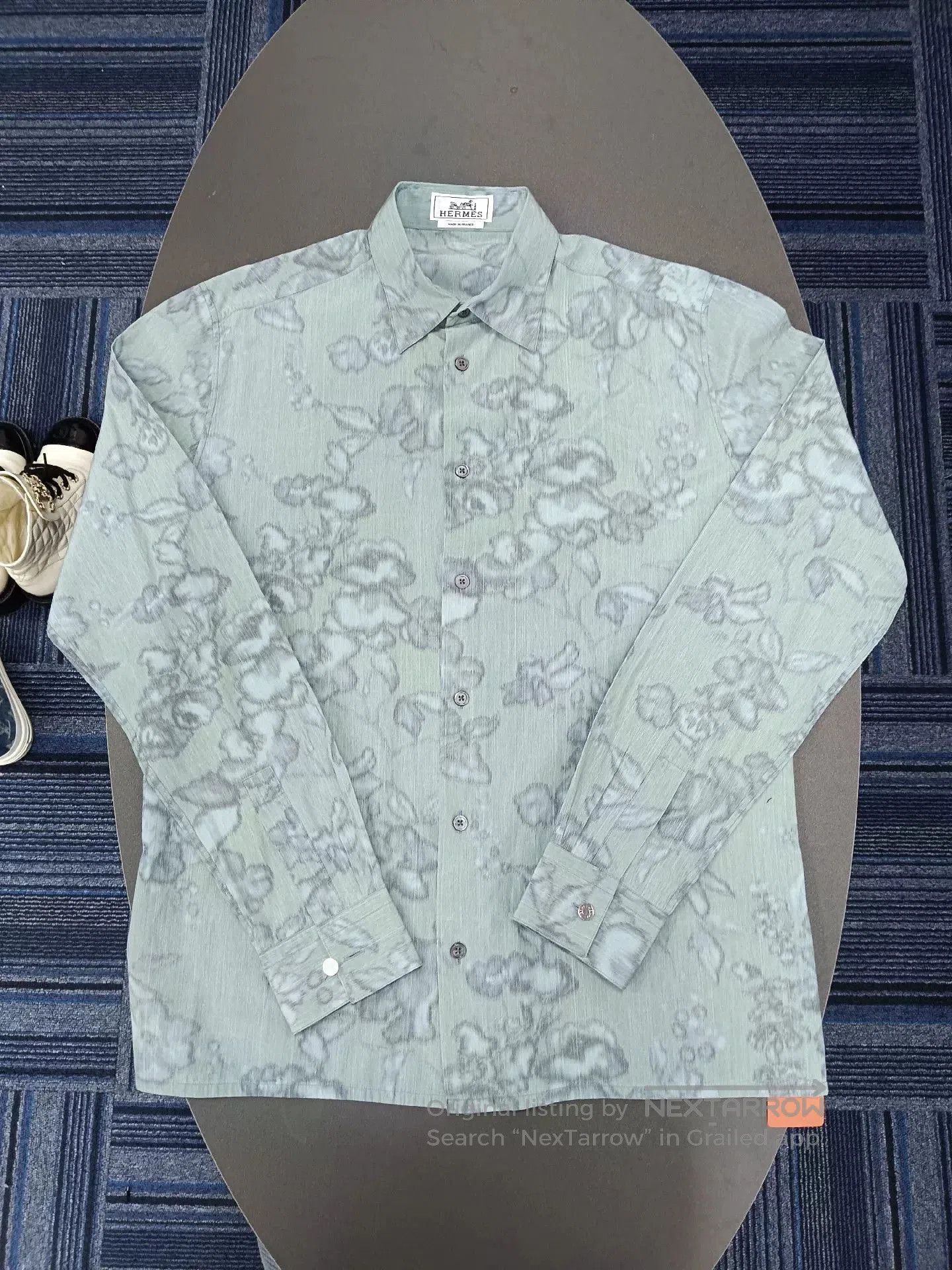 Hermes Hermes Green Long Sleeve Artistic Shirt. Size US M / EU 48-50 / 2 - 1 Thumbnail