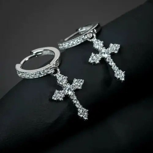 Jewelry Sachiko x Miori Crystal Cross earrings （1pairs） Size ONE SIZE - 1 Thumbnail