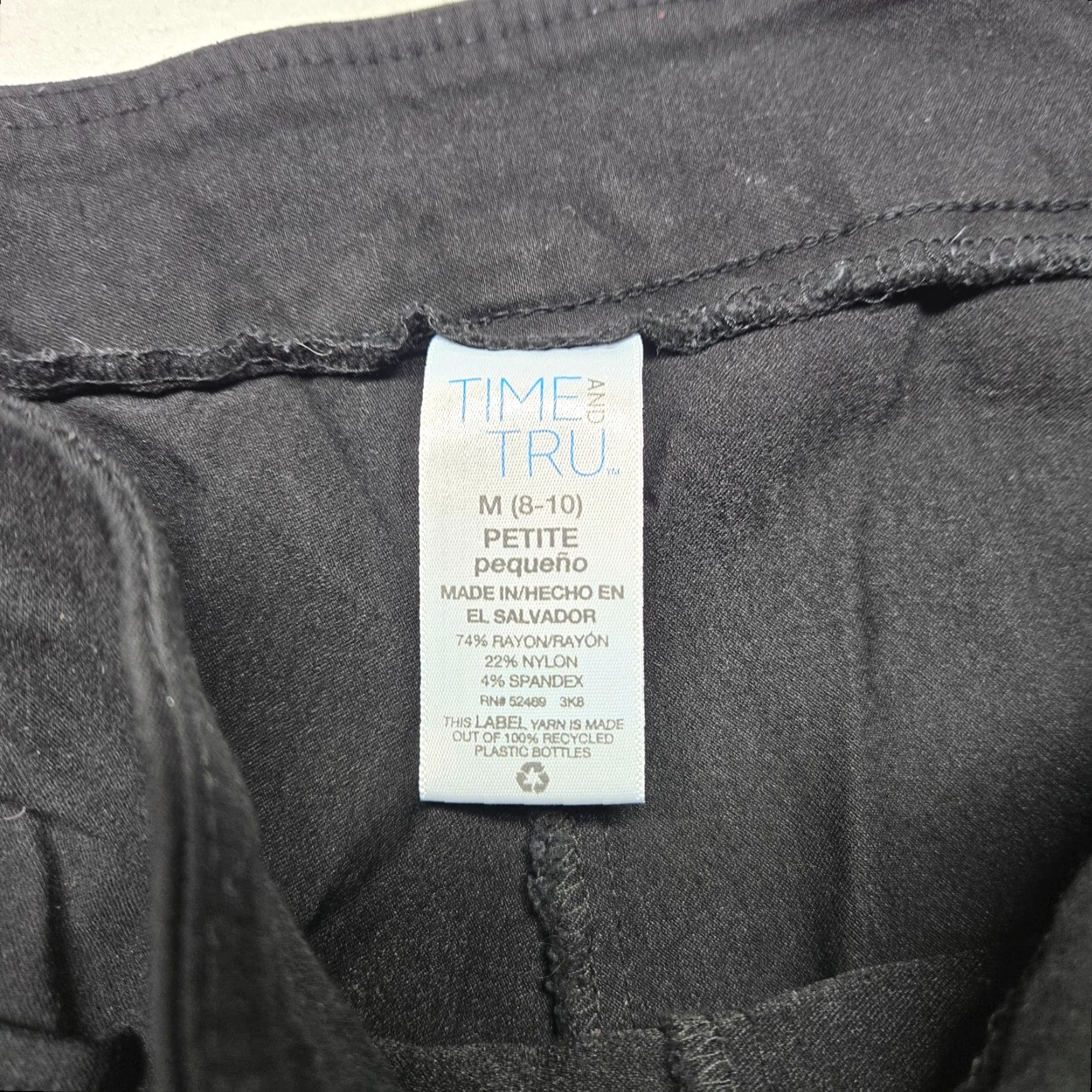 Vintage Time And Tru Pants Dress Pants Elastic Waist Black Adult Womens PM Petite Medium 30in Inseam 28in Womens Pants Size 32" / US 10 / IT 46 - 3 Thumbnail