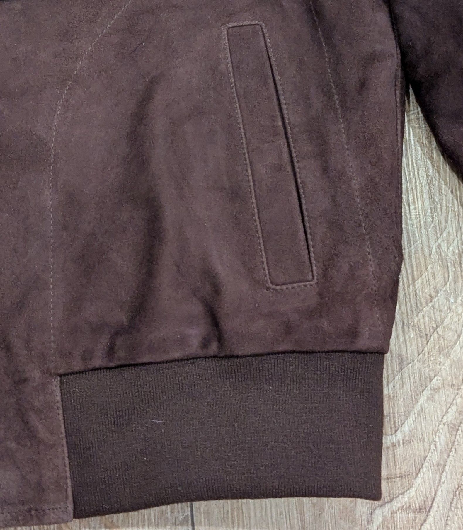Slate & Stone Slate & Stone Suede Bomber Jacket Chocolate Brown XL Size US XL / EU 56 / 4 - 3 Thumbnail